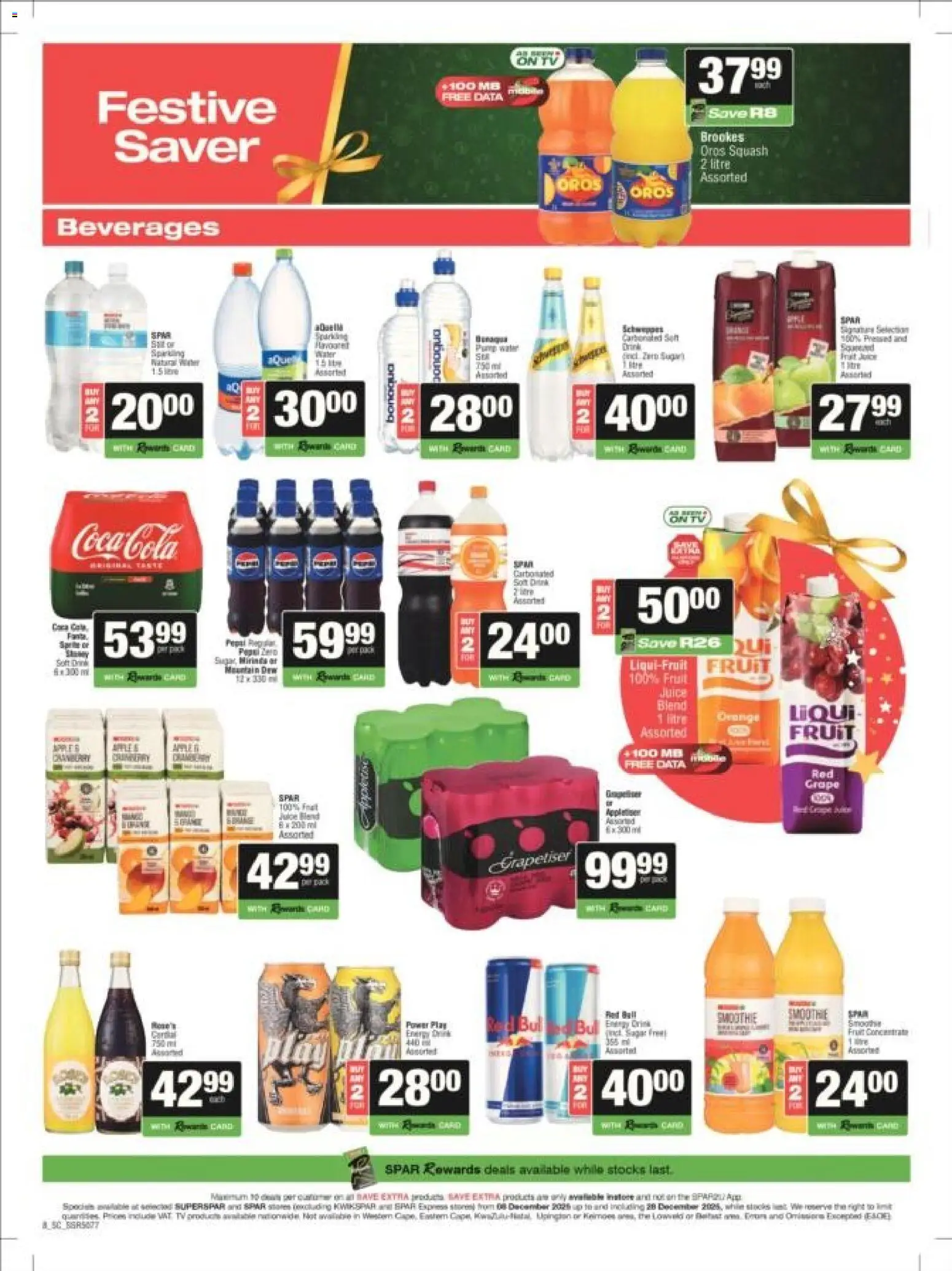 New Superspar catalogue – valid from 08.12.2025 | Page: 8 | Products: Cesto para colada, TV, Water, Fruit