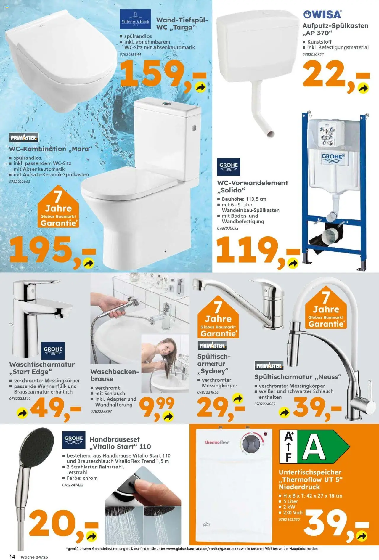 Globus Baumarkt prospekt Göttingen	 - gültig ab dem 10.06.2025 | Seite: 14 | Produkte: Adapter, Waschbecken, Armatur