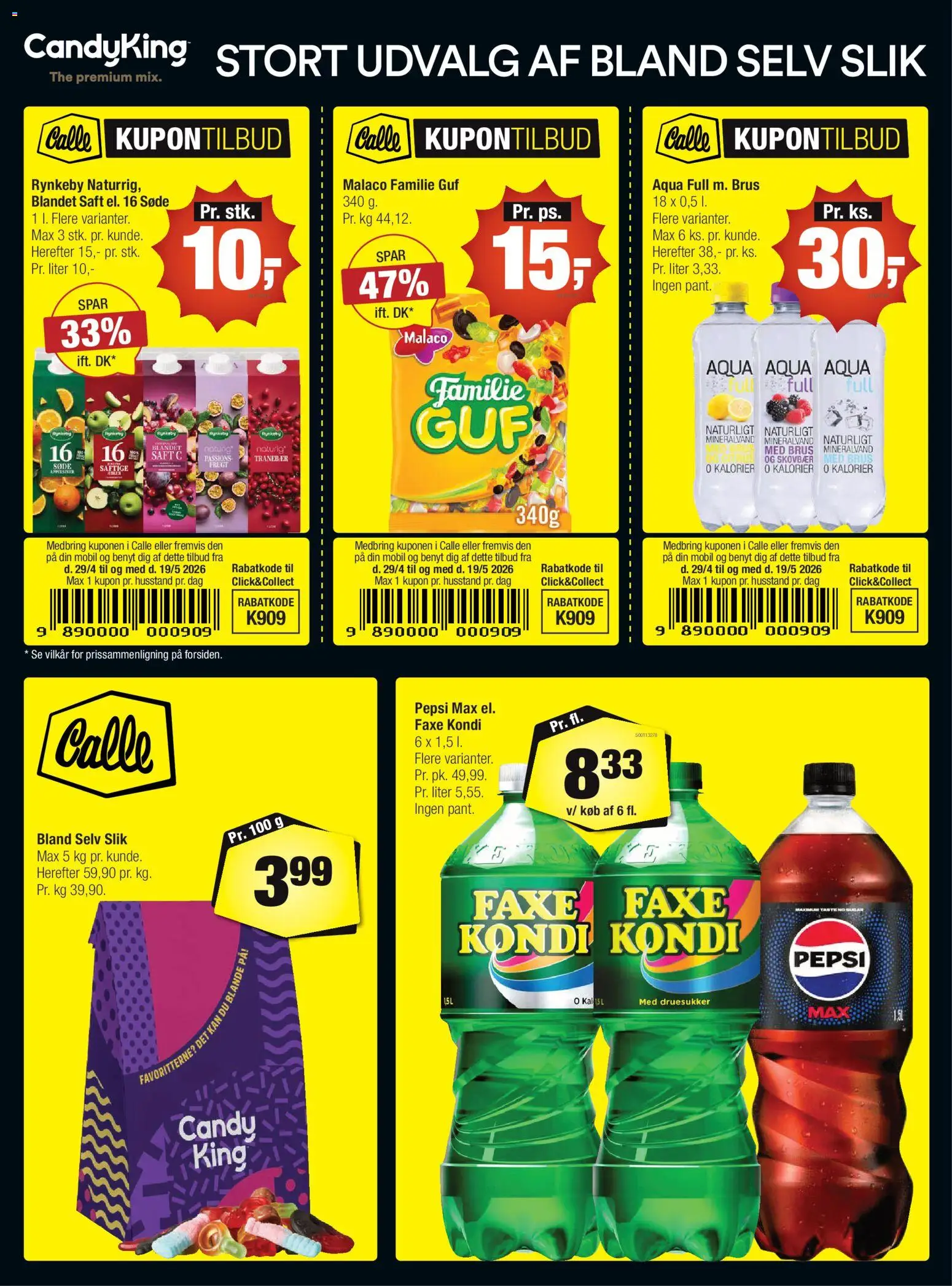 Calle tilbudsavis – gyldig fra 29.04.2026 | Side: 2 | Produkter: Appelsiner, Slik, Iogurteira, Faxe Kondi