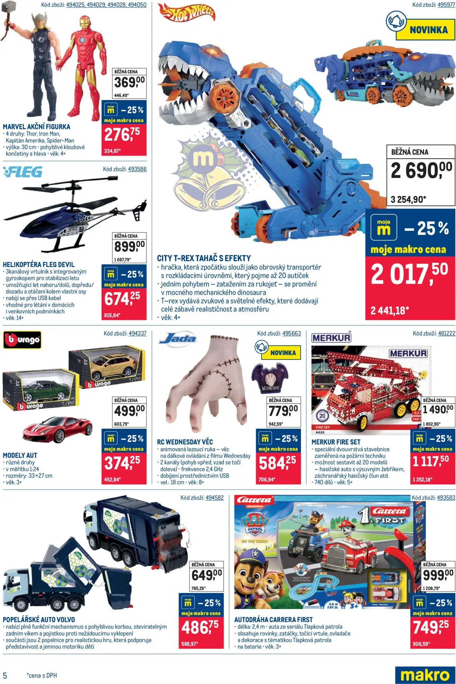 Makro leták - Hračky od 05.11.2025 | Strana: 5 | Produkty: Tlapková patrola, Autodráha, Modely, Dekorace