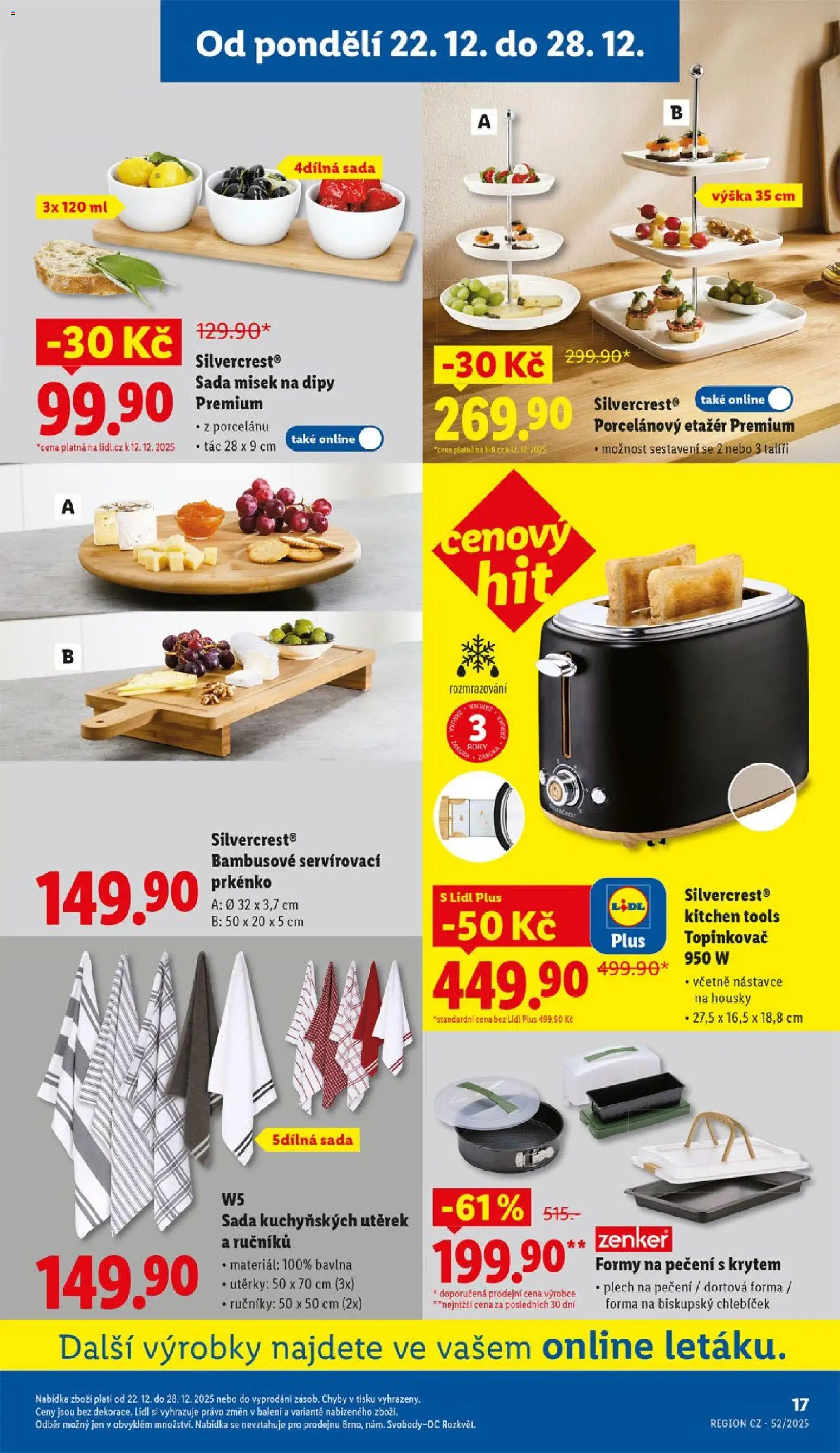 Lidl leták od 22.12.2025 | Strana: 17 | Produkty: Utěrky, Plech, Topinkovač, W5