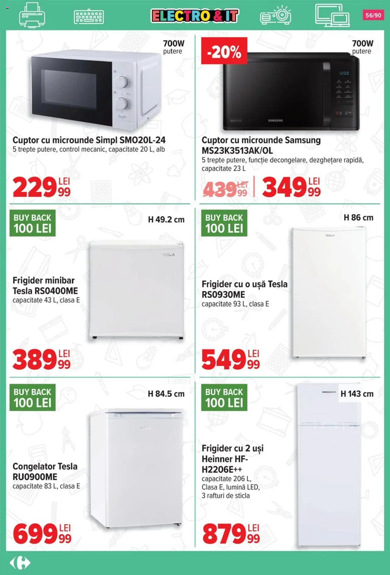 Carrefour catalog - Începe școala – valabil de la 13.08.2025 | Pagină: 57 | Produse: Frigider, Congelator, Cuptor, Cuptor Cu Microunde