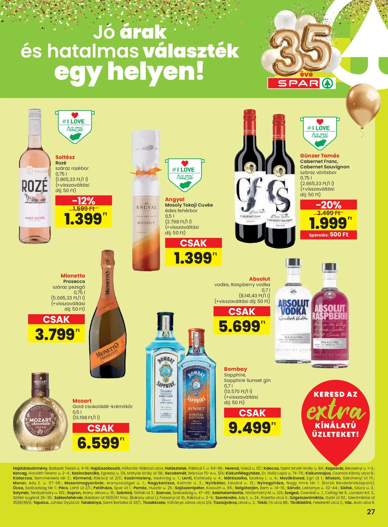 Spar akciós ujság - amely érvényes a következő dátumtól: 26.02.2026 | Oldal: 8 | Termékek: Pezsgő, Vörösbor, Gin, Vodka