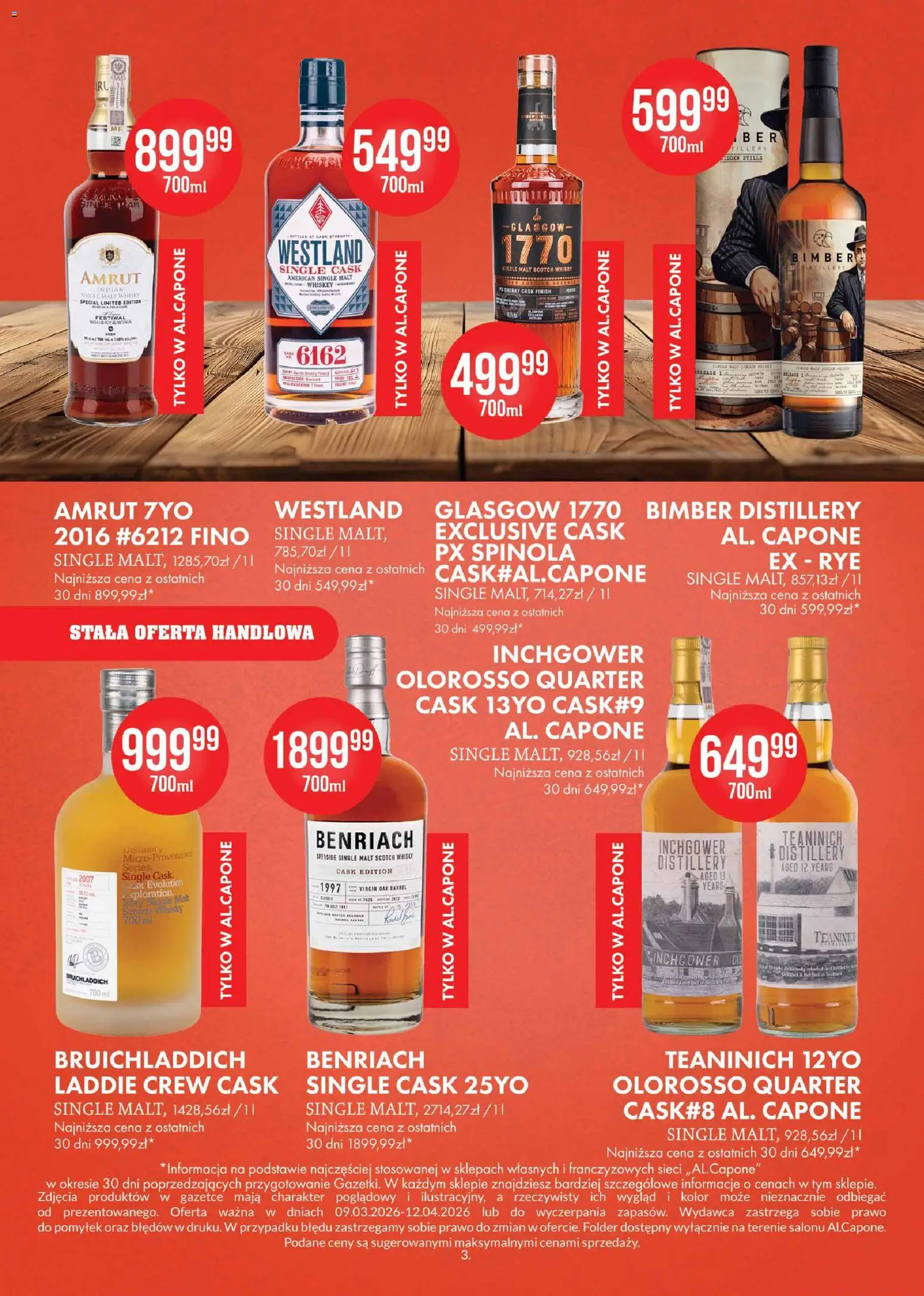 Al.Capone gazetka od 09.03.2026 | Strona: 3 | Produkty: Finish, Whisky
