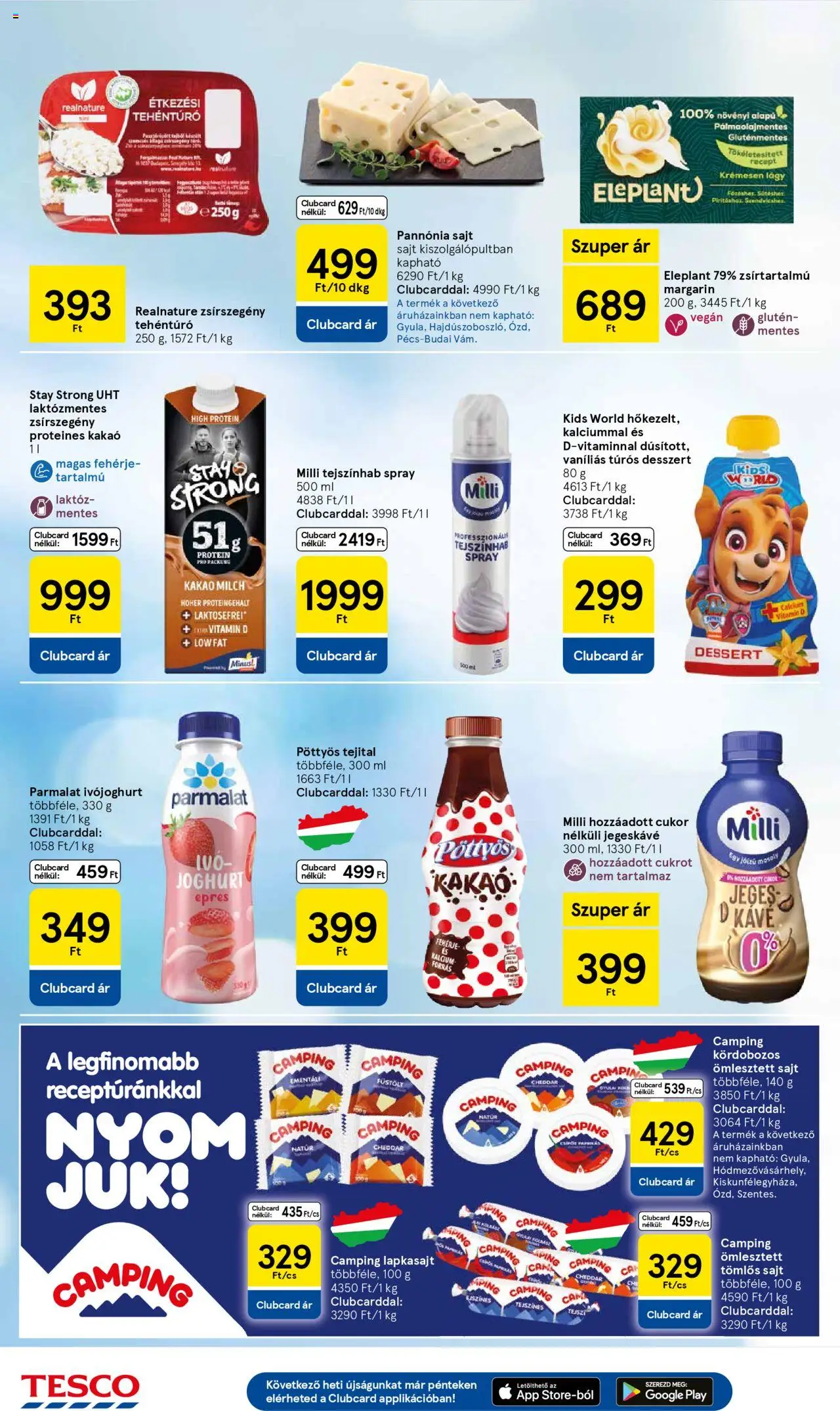 Tesco akciós ujság - amely érvényes a következő dátumtól: 25.09.2025 | Oldal: 18 | Termékek: Tomlos sajt, Sajt, Kávé, Cukor