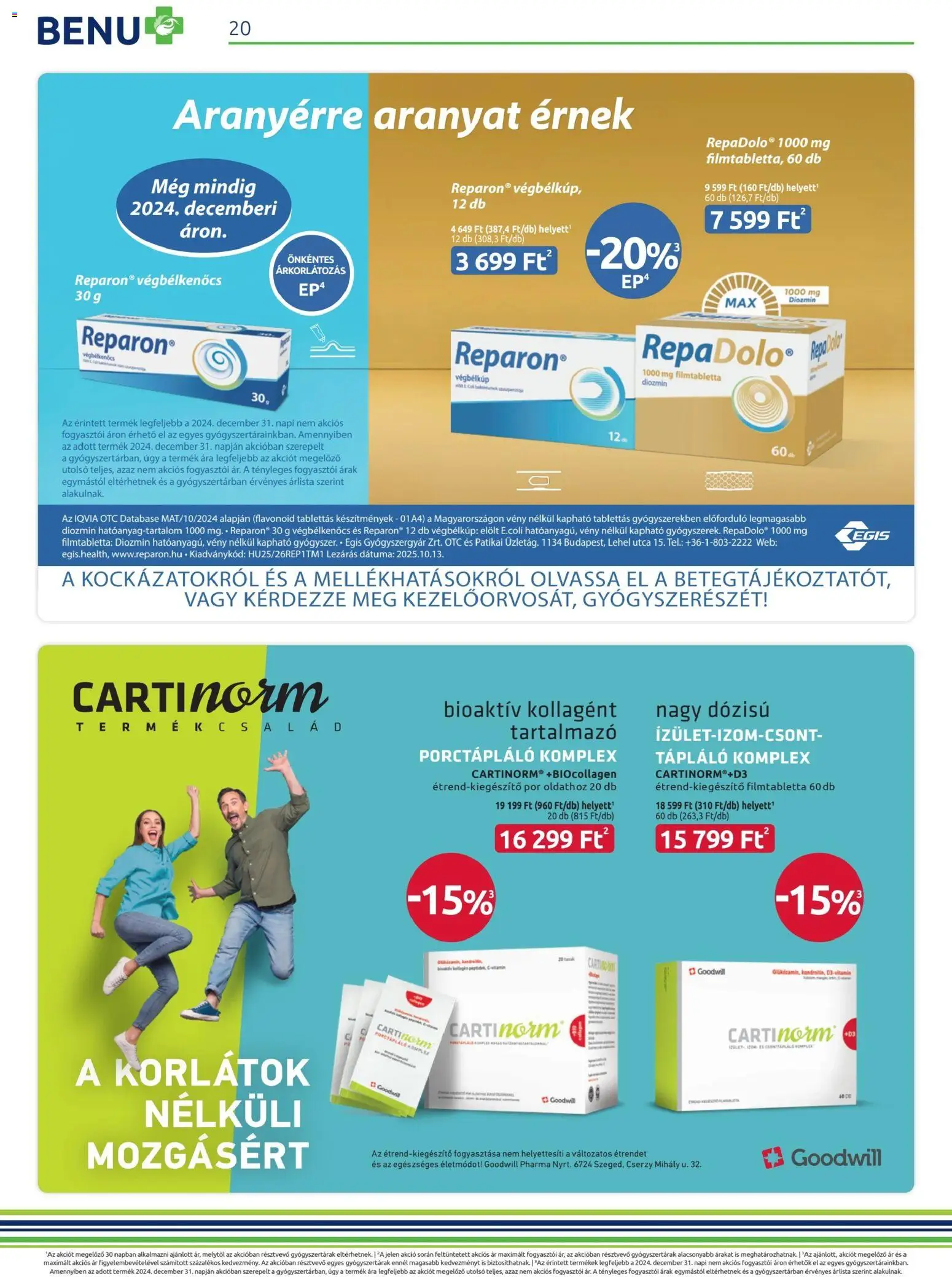 BENU Gyógyszertárak akciós ujság - amely érvényes a következő dátumtól: 01.04.2026 | Oldal: 20 | Termékek: Répa