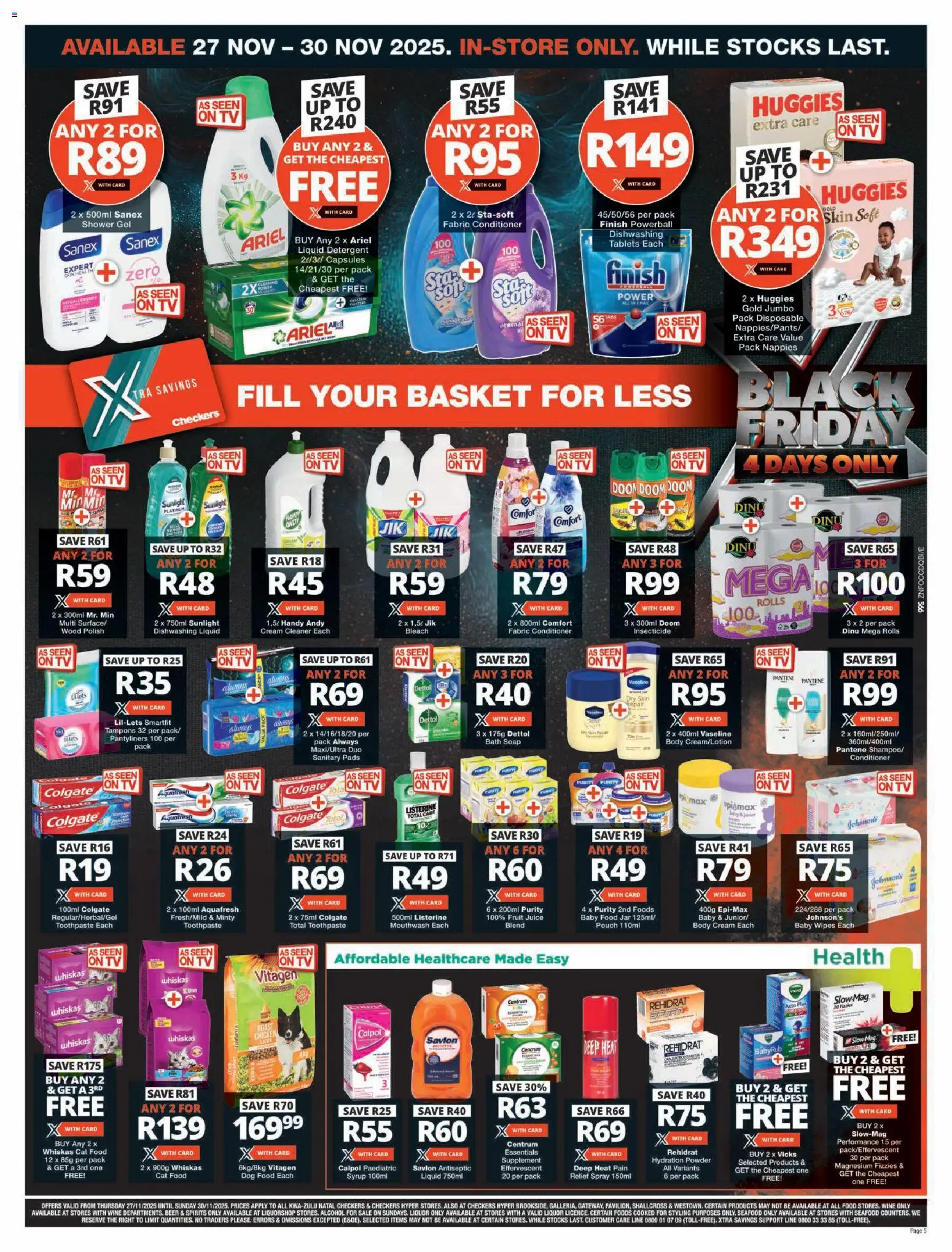 New Checkers catalogue – valid from 27.11.2025 | Page: 5 | Products: Bath, Wine, Beer, Conditioner
