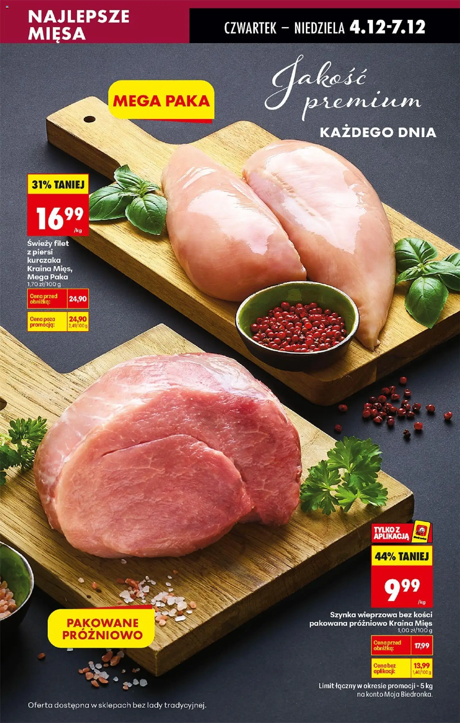 Biedronka gazetka - Oferta w tym tygodniu od 04.12.2025 | Strona: 35 | Produkty: Piersi, Kraina mięs, Szynka wieprzowa, Filet z piersi kurczaka