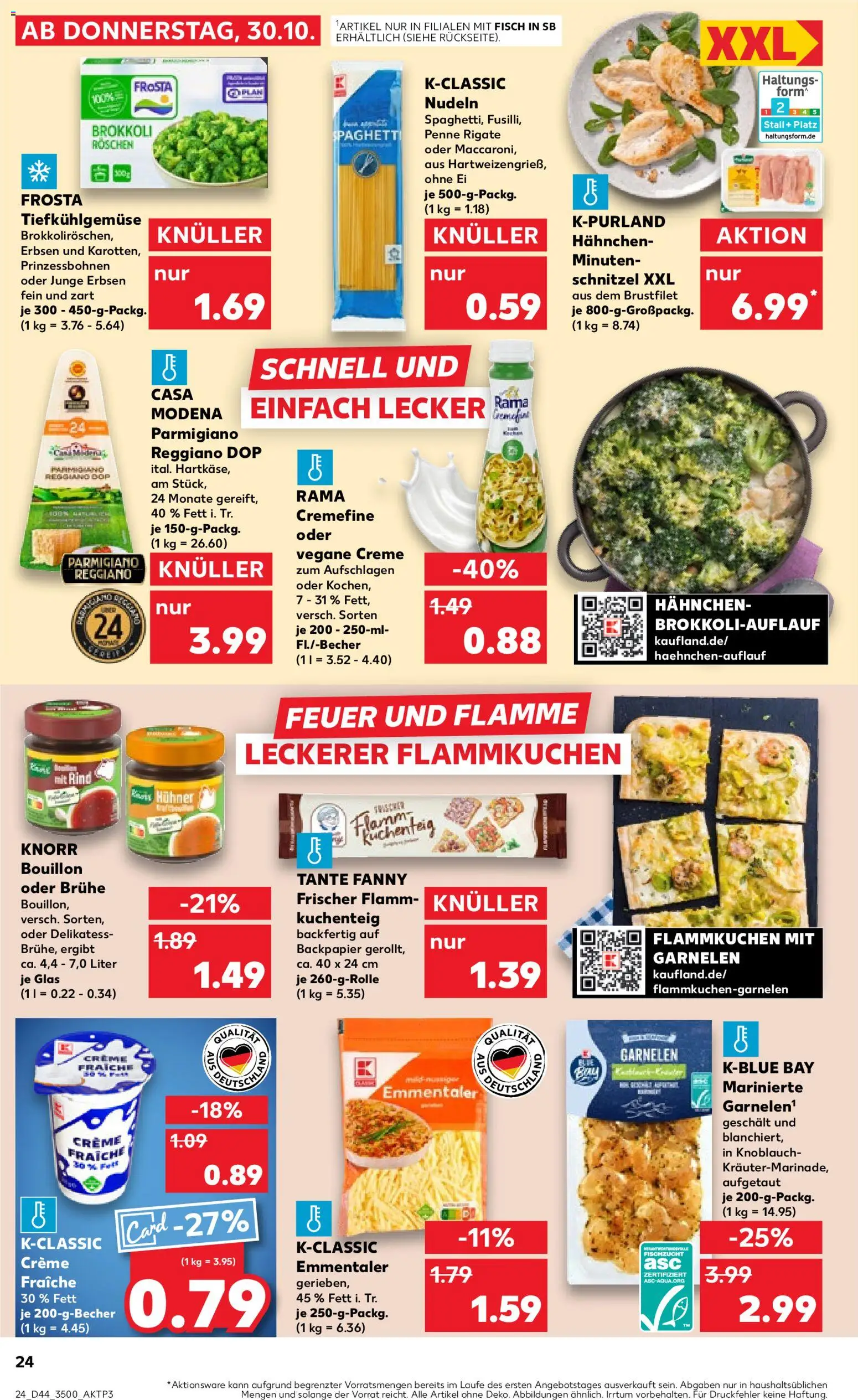 Kaufland prospekt Rostock	 – gültig ab 02.11.2025 | Seite: 24 | Produkte: Garnelen, Creme, Brokkoli, Pasta