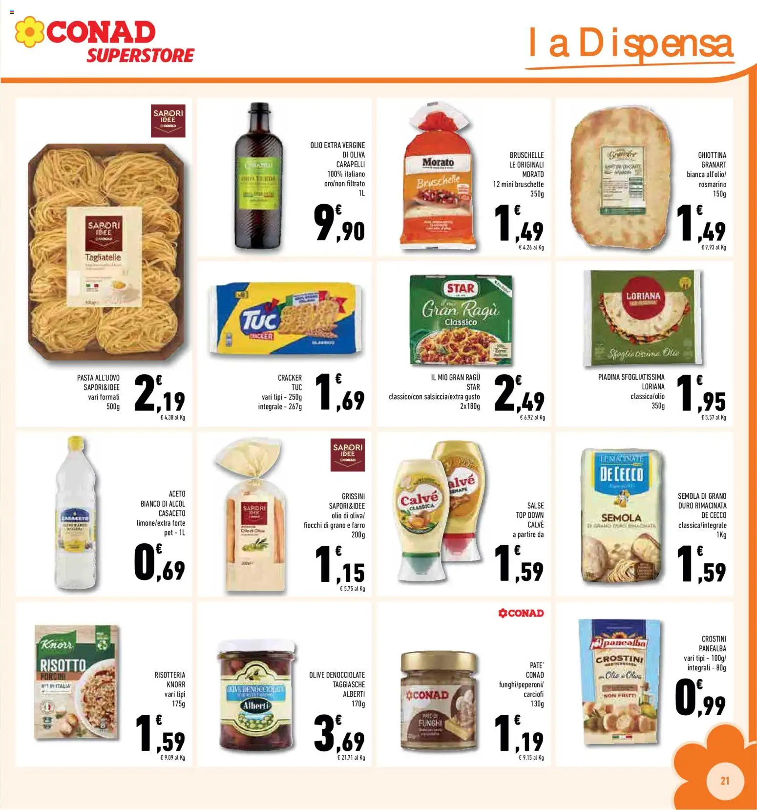 Volantino Conad del 11.03.2026 | Pagina: 21 | Prodotti: Tagliatelle, Olio, Pasta, Ragú