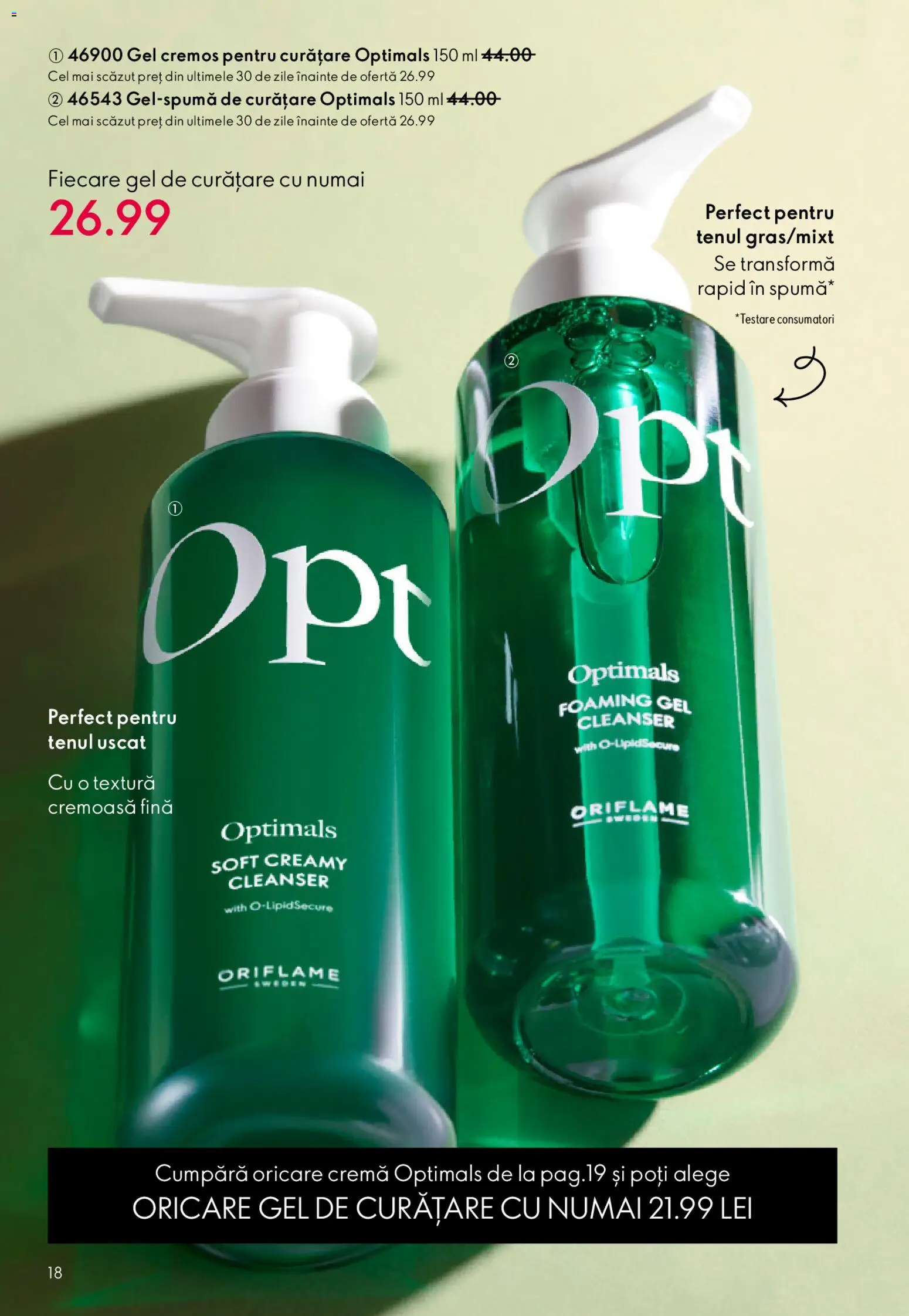 Noul catalog Oriflame – valabil de la 25.03.2026 | Pagină: 18 | Produse: Gel de curățare, Cremă