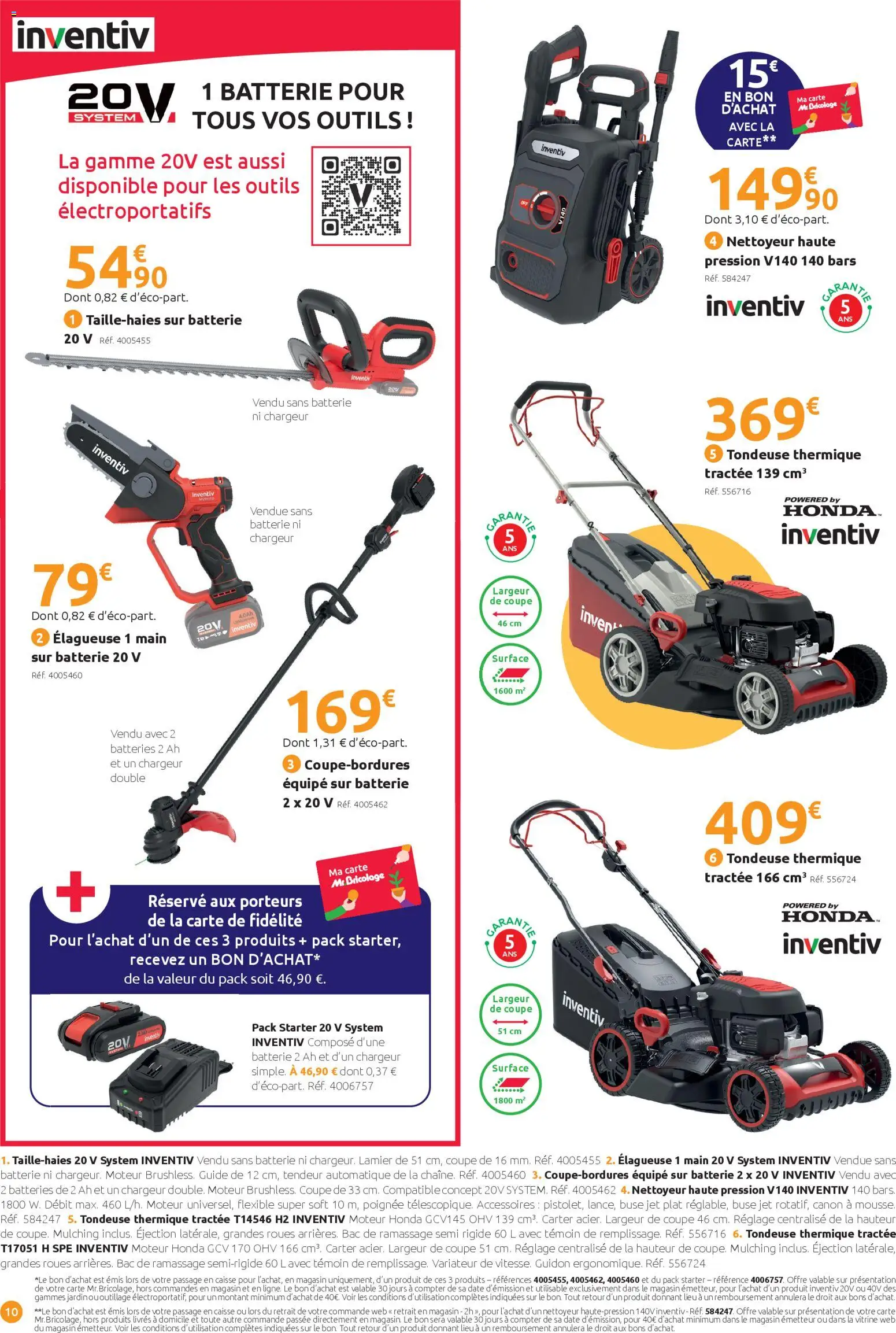 {H1} | Page: 10 | Produits: Vitrine, Nettoyeur haute pression, Tondeuse, Batterie