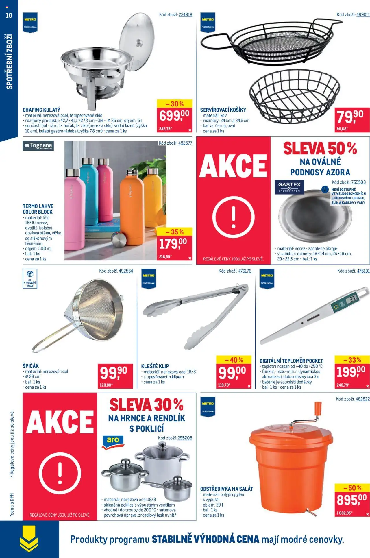 Makro leták - Spotřební zboží od 13.08.2025 | Strana: 10 | Produkty: Hrnce, Salát, Poklice, Teploměr