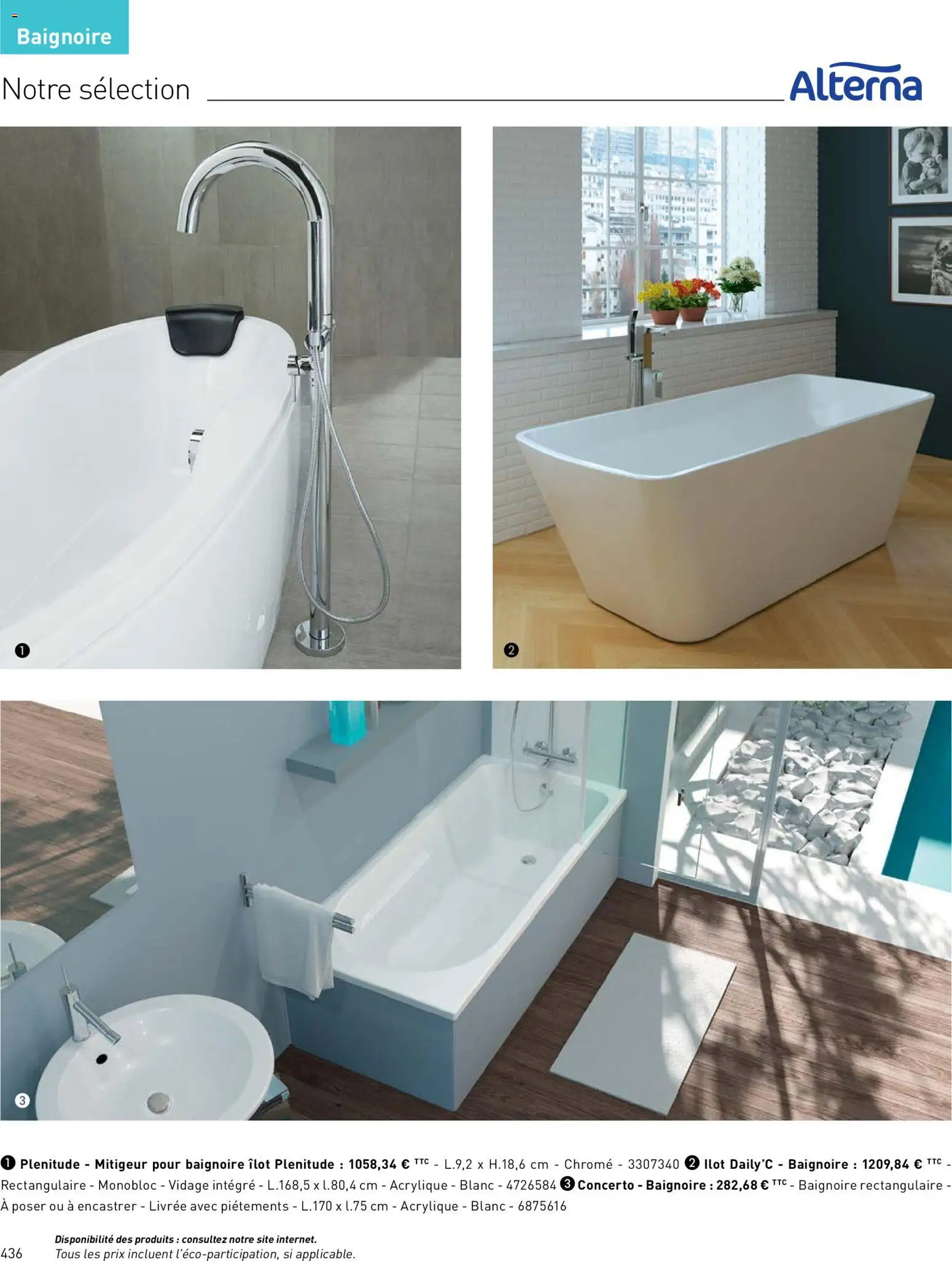 {H1} | Page: 436 | Produits: Baignoire