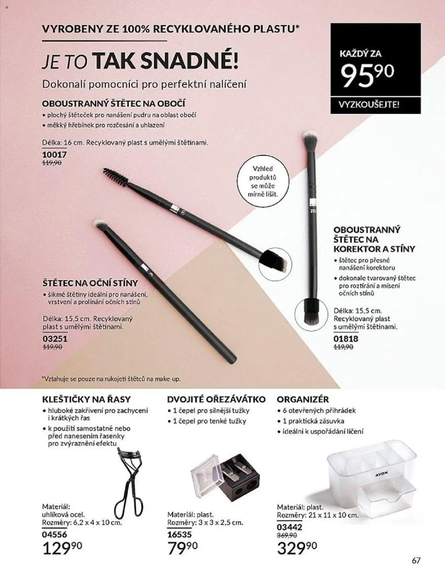 Avon katalog 1/2026 od 01.01.2026 | Strana: 67 | Produkty: Organizér, Kleštičky na řasy, Ořezávátko, Štětec