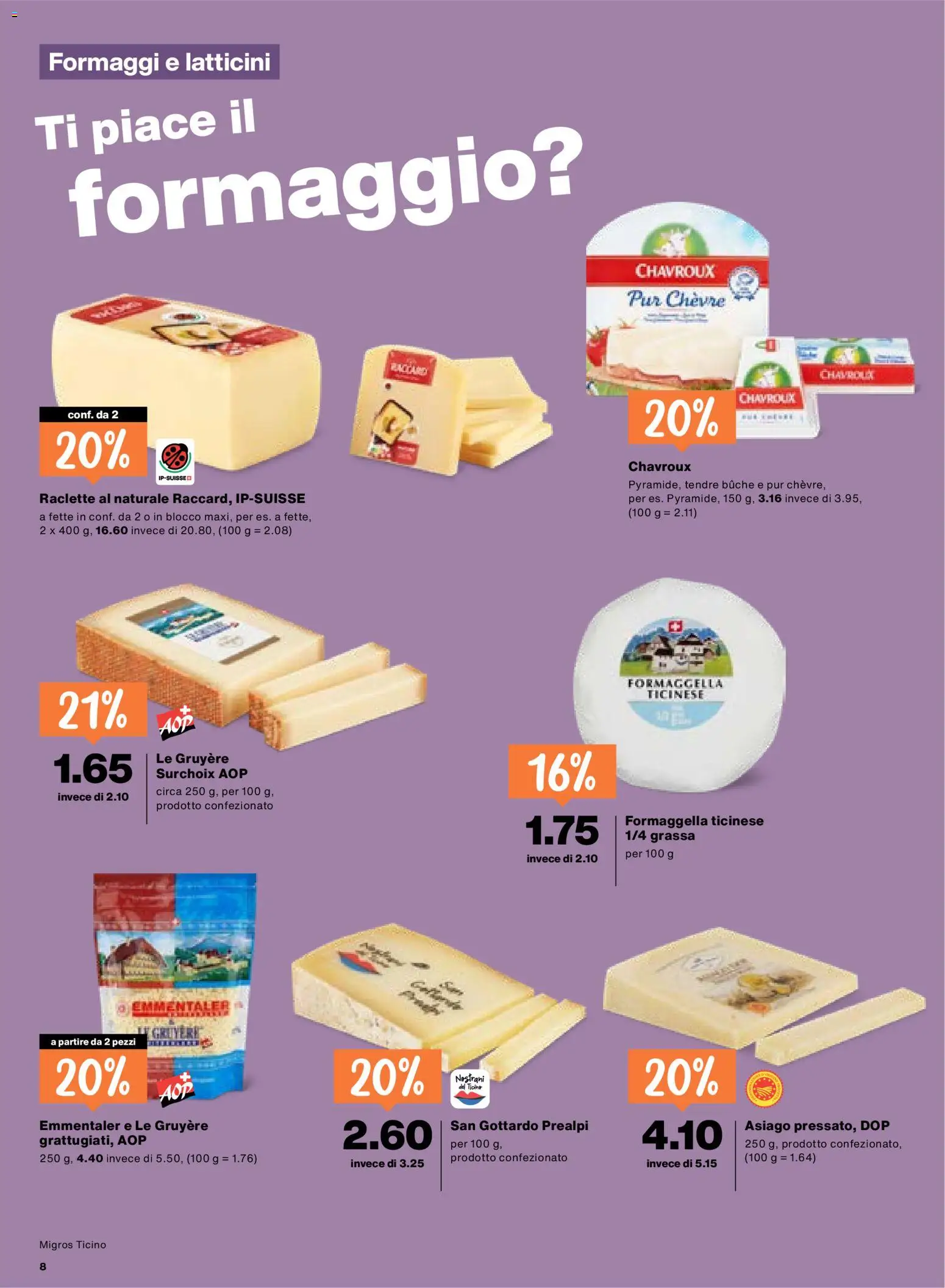 Migros Aktionen IT – gültig ab 19.02.2026 | Seite: 8 | Produkte: Raclette