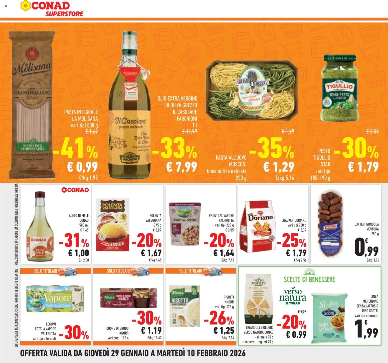 Volantino Conad del 29.01.2026 | Pagina: 26 | Prodotti: Manzo, Aceto, Mais, Merendine