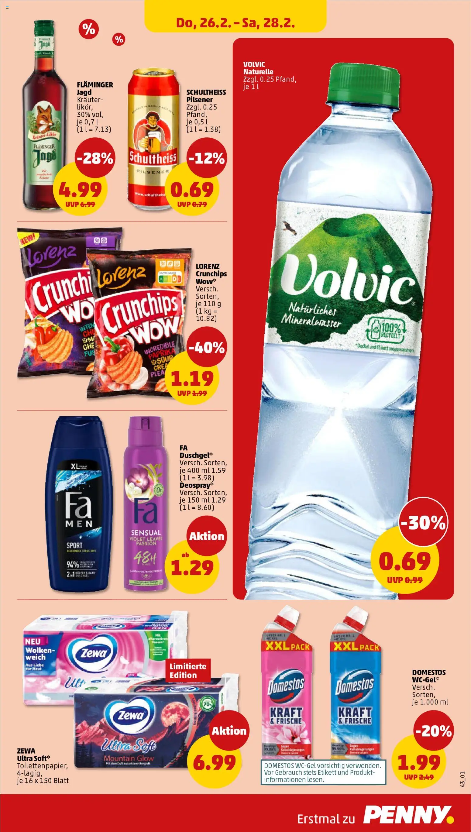 Penny Prospekt 	 – gültig ab 23.02.2026 | Seite: 49 | Produkte: Zewa, Mineralwasser, Paprika, Deospray