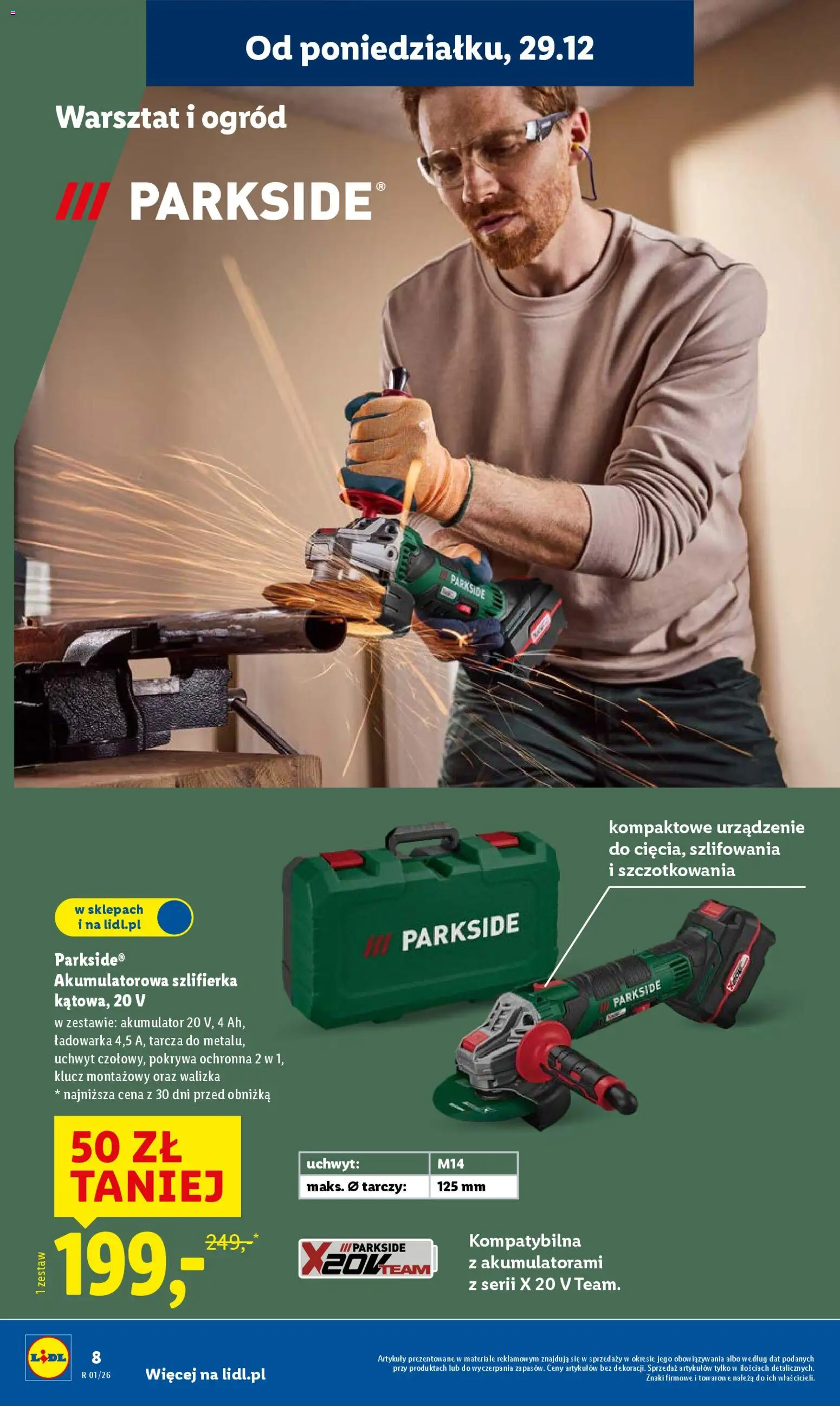 Lidl Katalog od 29.12.2025 | Strona: 8 | Produkty: Ładowarka, Walizka, Szlifierka