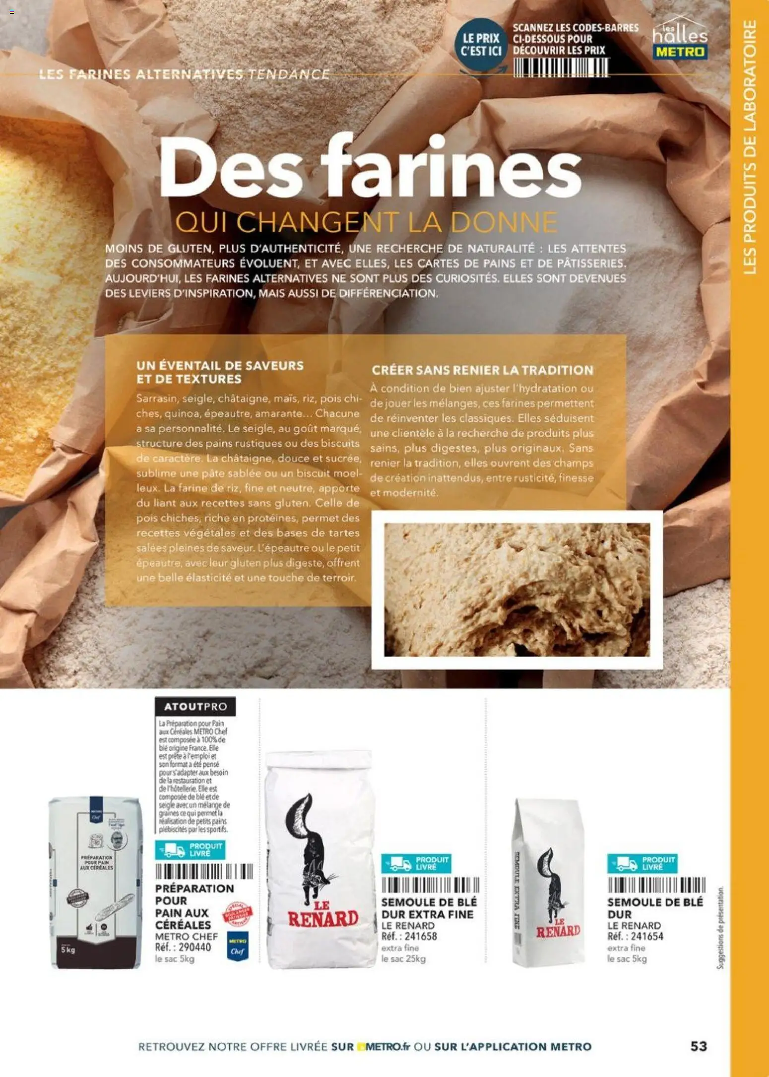 {H1} | Page: 53 | Produits: Farine, Mais, Pois, Livre