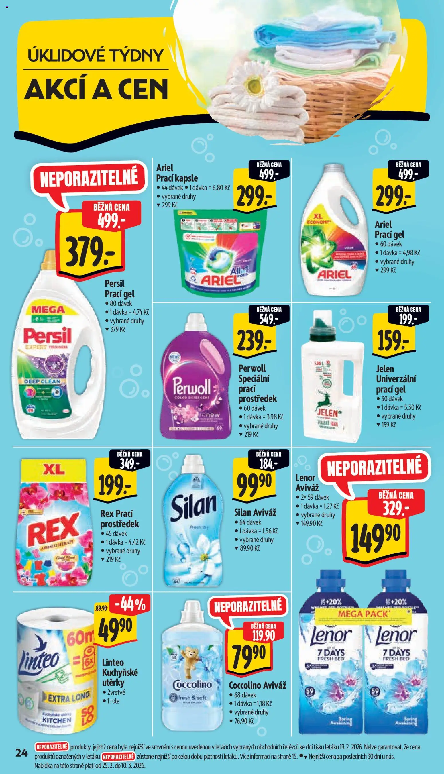 Albert leták - Supermarket od 25.02.2026 | Strana: 32 | Produkty: Prací gel, Coccolino, Ariel, Persil
