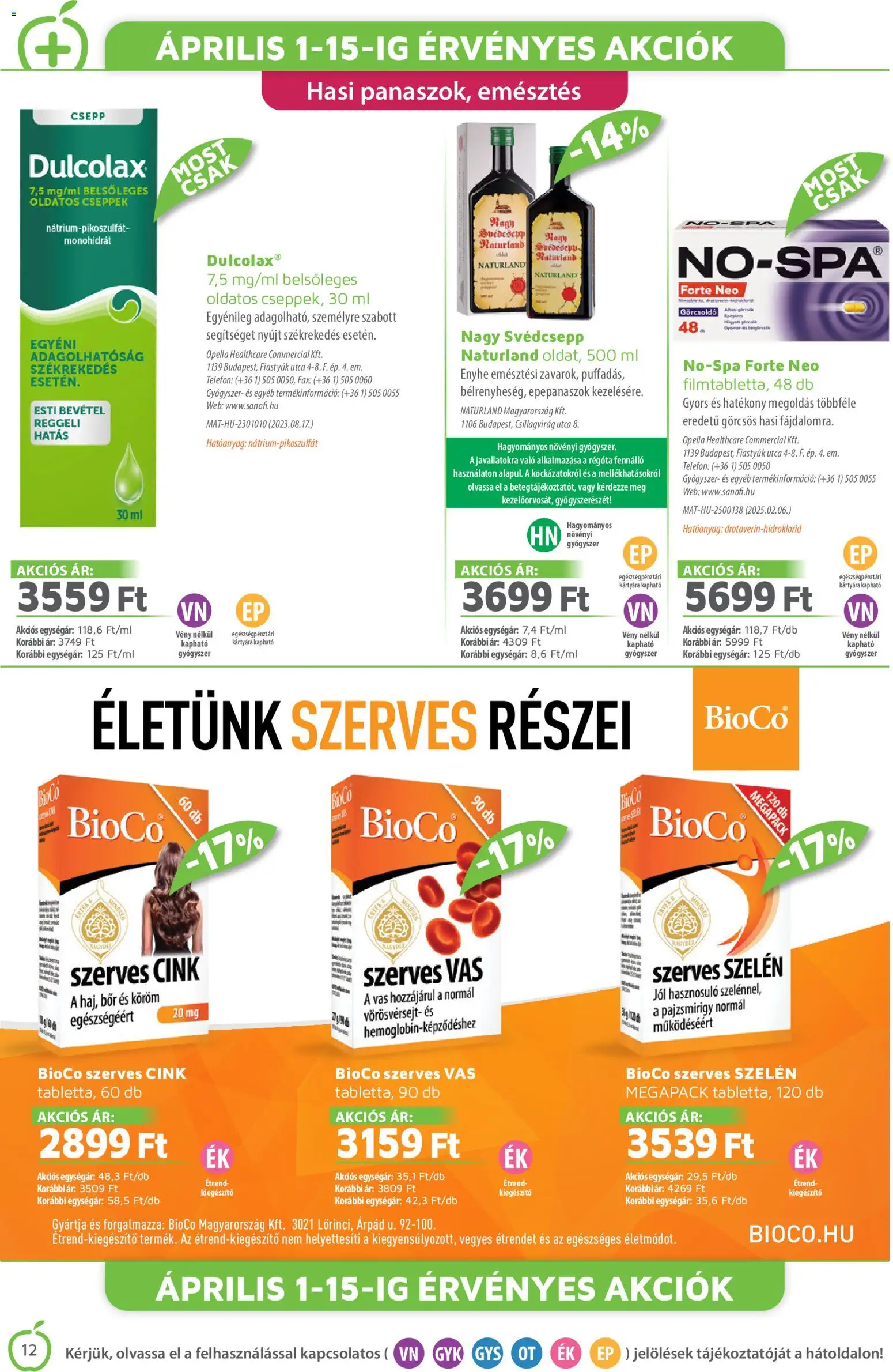 Alma Gyógyszertárak akciós ujság - amely érvényes a következő dátumtól: 01.04.2026 | Oldal: 12 | Termékek: Bor