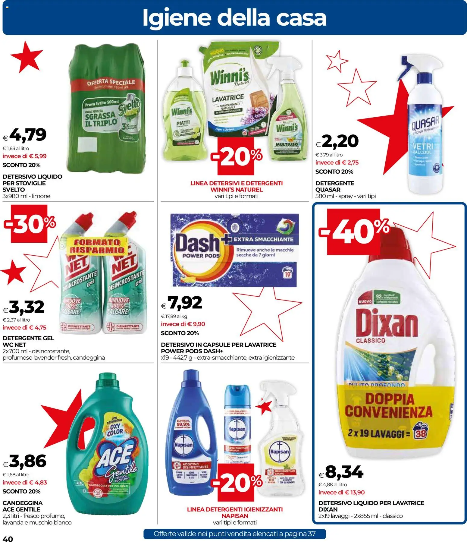 Volantino COOP del 16.12.2025 | Pagina: 40 | Prodotti: Detergente, Candeggina, Lavatrice, Profumo