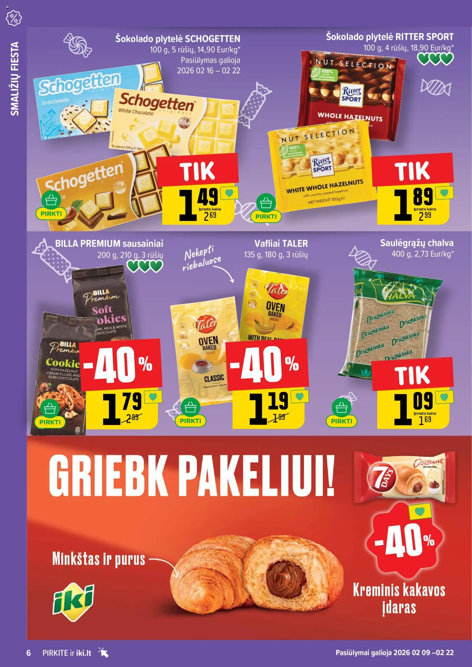 IKI akcijos nuo 16.02.2026 | Puslapis: 6 | Prekių: Sausainiai, Vafliai