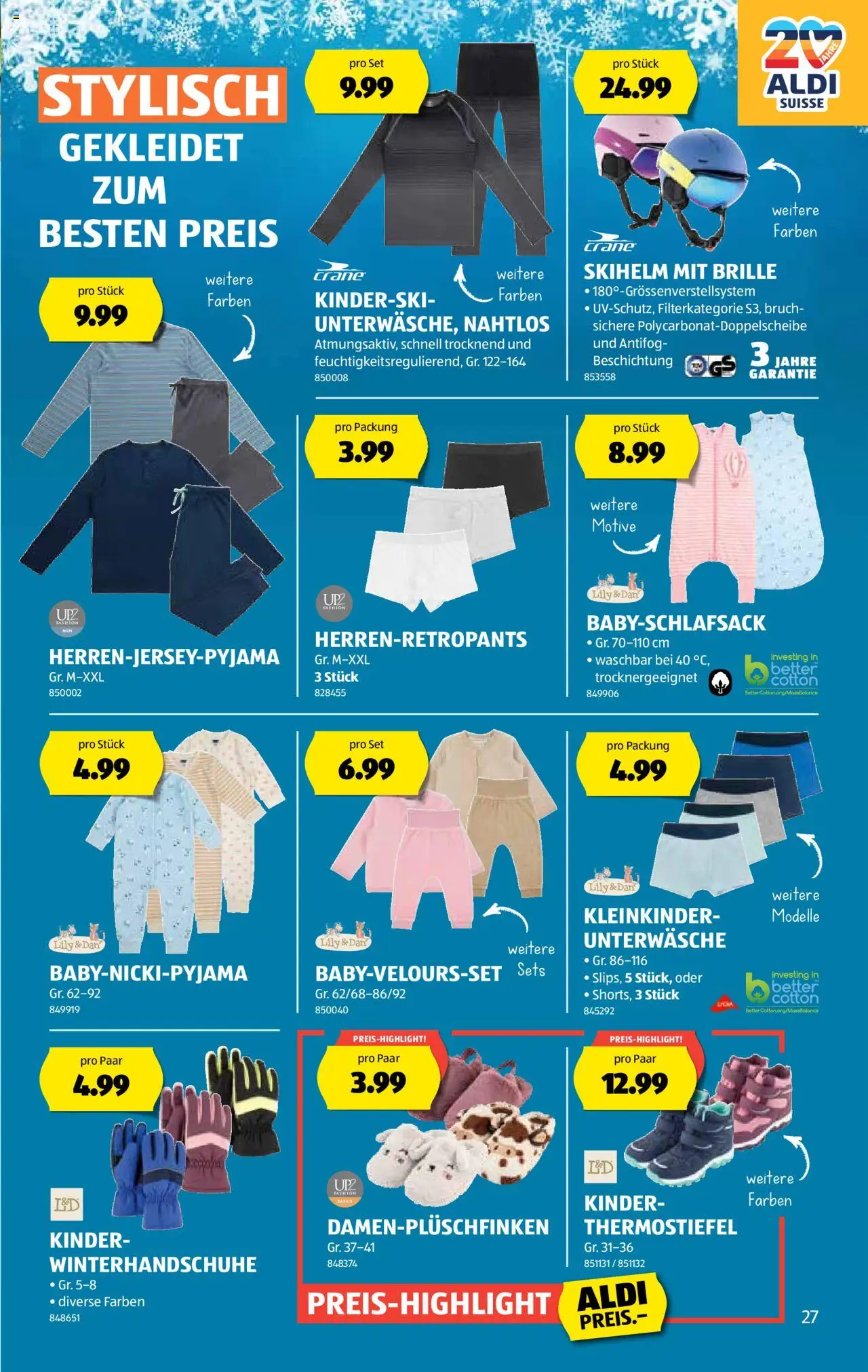 Aldi Aktionen – gültig ab 16.10.2025 | Seite: 28 | Produkte: Kinderski, Unterwäsche, Brille