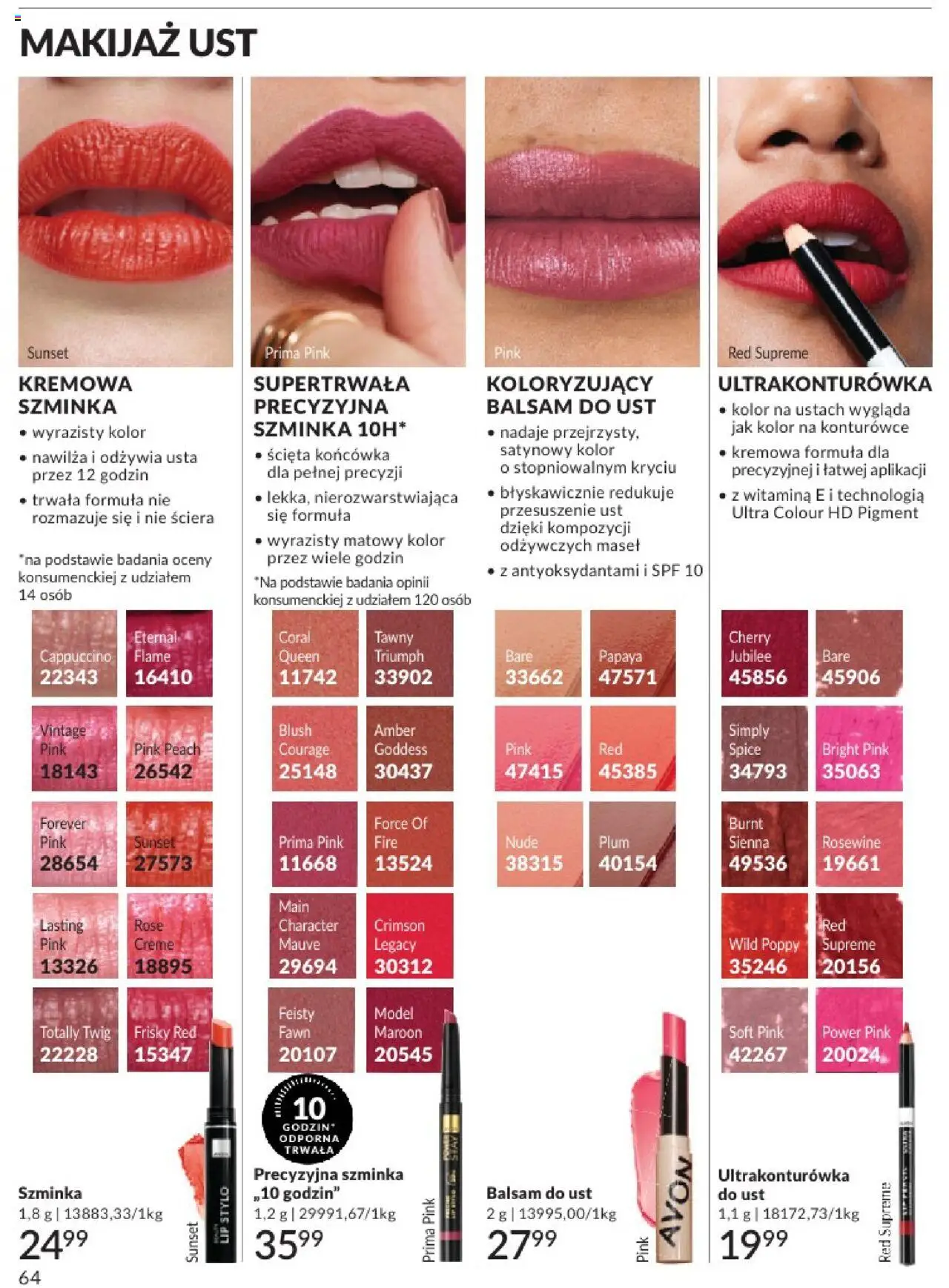 Avon Katalog 08 2025 od 01.08.2025 | Strona: 64 | Produkty: Cappuccino, Makijaż, Szminka