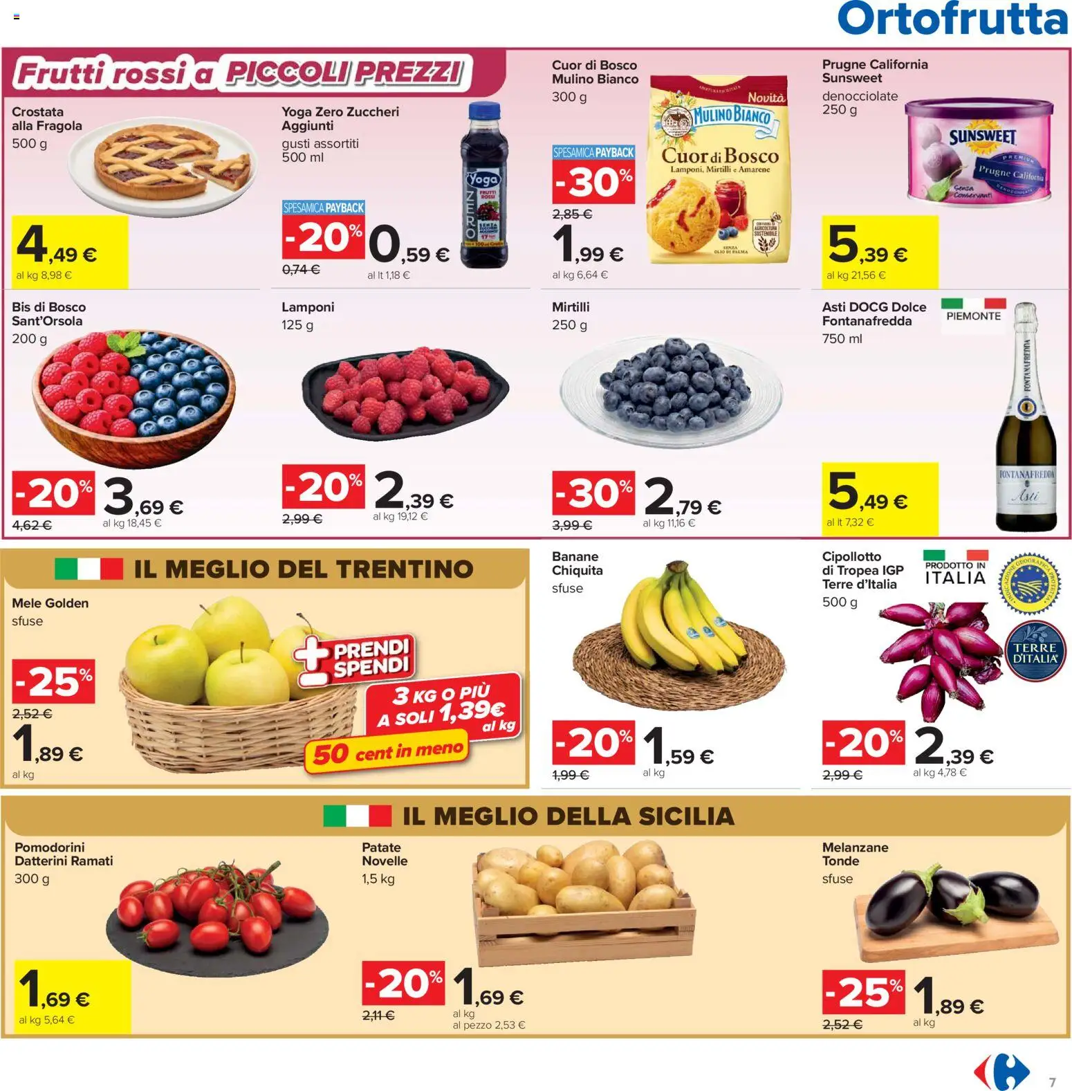 Volantino Carrefour del 07.04.2026 | Pagina: 7 | Prodotti: Pomodorini, Mele, Banane, Mirtilli