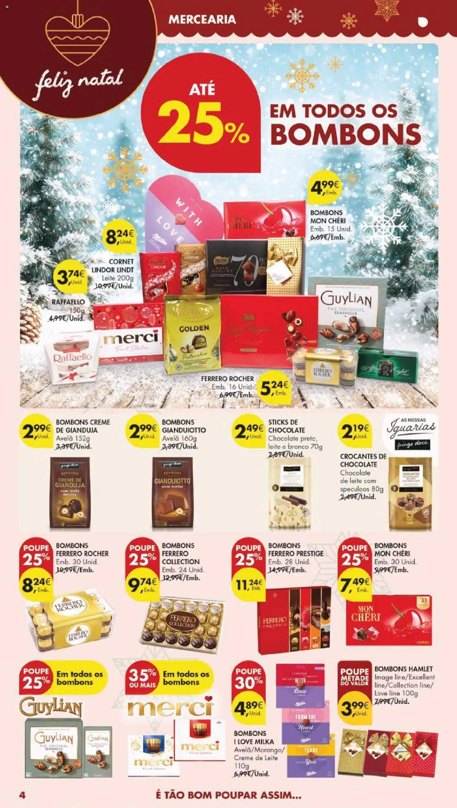 Pingo Doce folheto │ válido de 02.12.2025 | Página: 48 | Produtos: Ferrero rocher, Chocolates, Leite, Chocolate