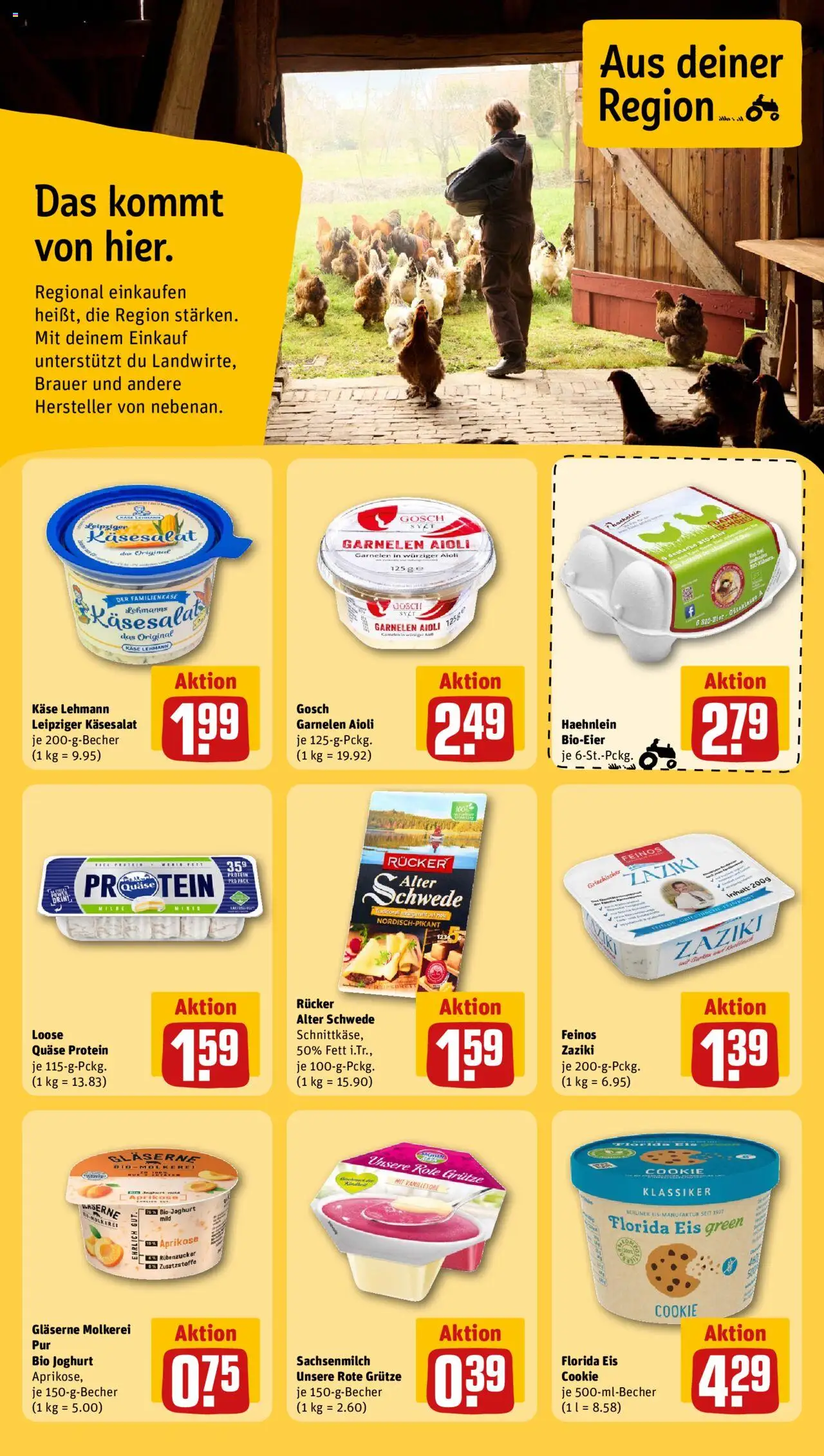 Rewe Prospekt 	 - gültig ab dem 11.08.2025 | Seite: 10 | Produkte: Berliner, Käse, Joghurt, Eis