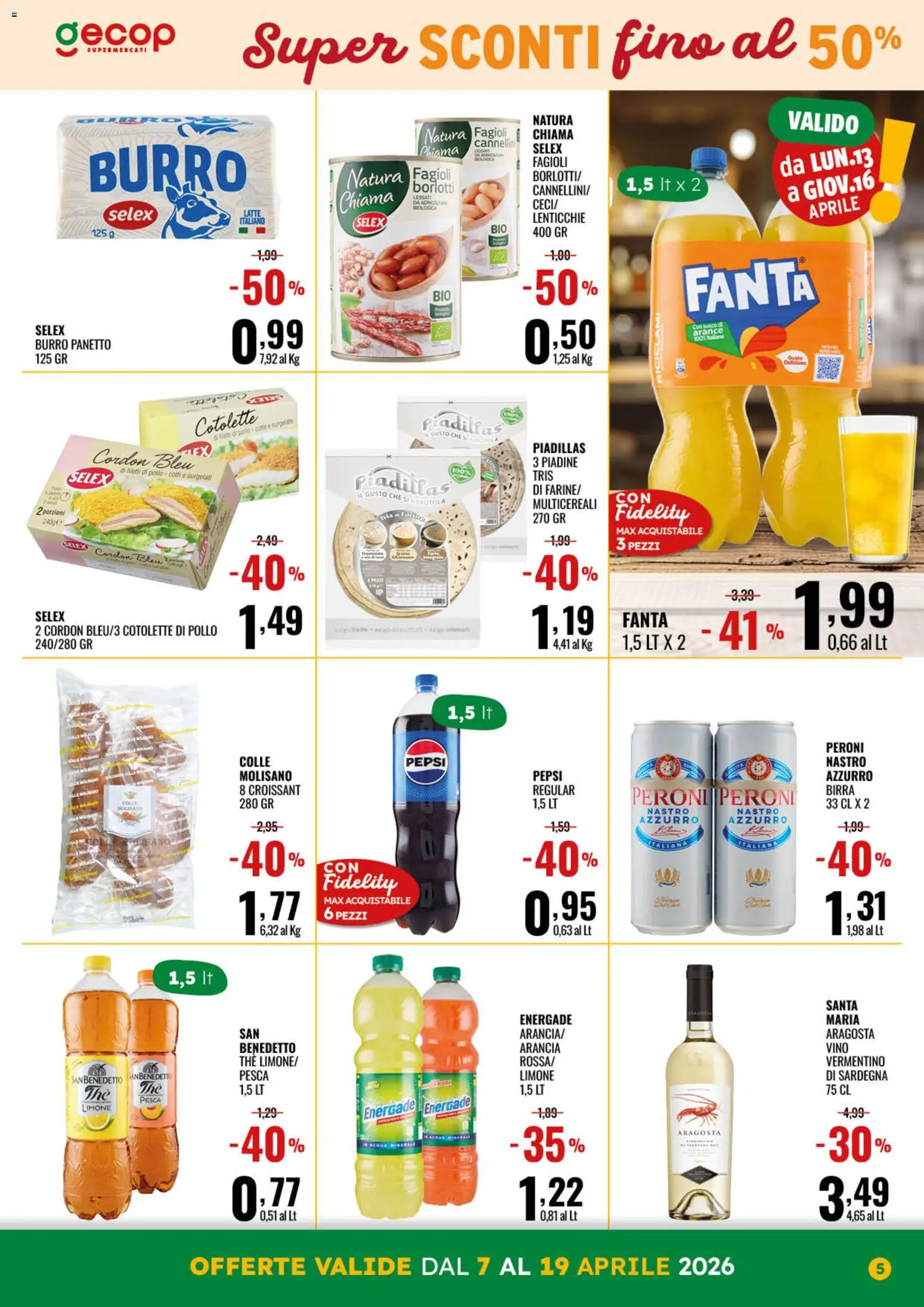 Volantino GECOP del 07.04.2026 | Pagina: 5 | Prodotti: Pollo, Limone, Pesca, Croissant