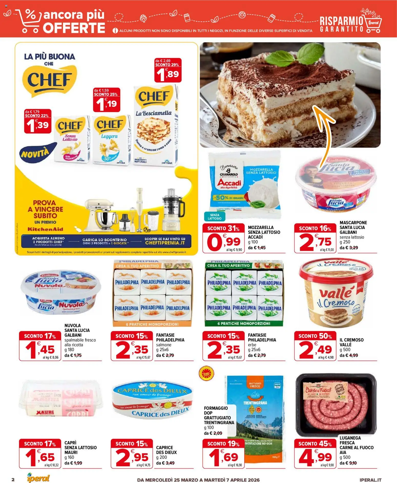 Volantino Iperal del 25.03.2026 | Pagina: 2 | Prodotti: Formaggio, Ricotta, Mascarpone, Aperitivo