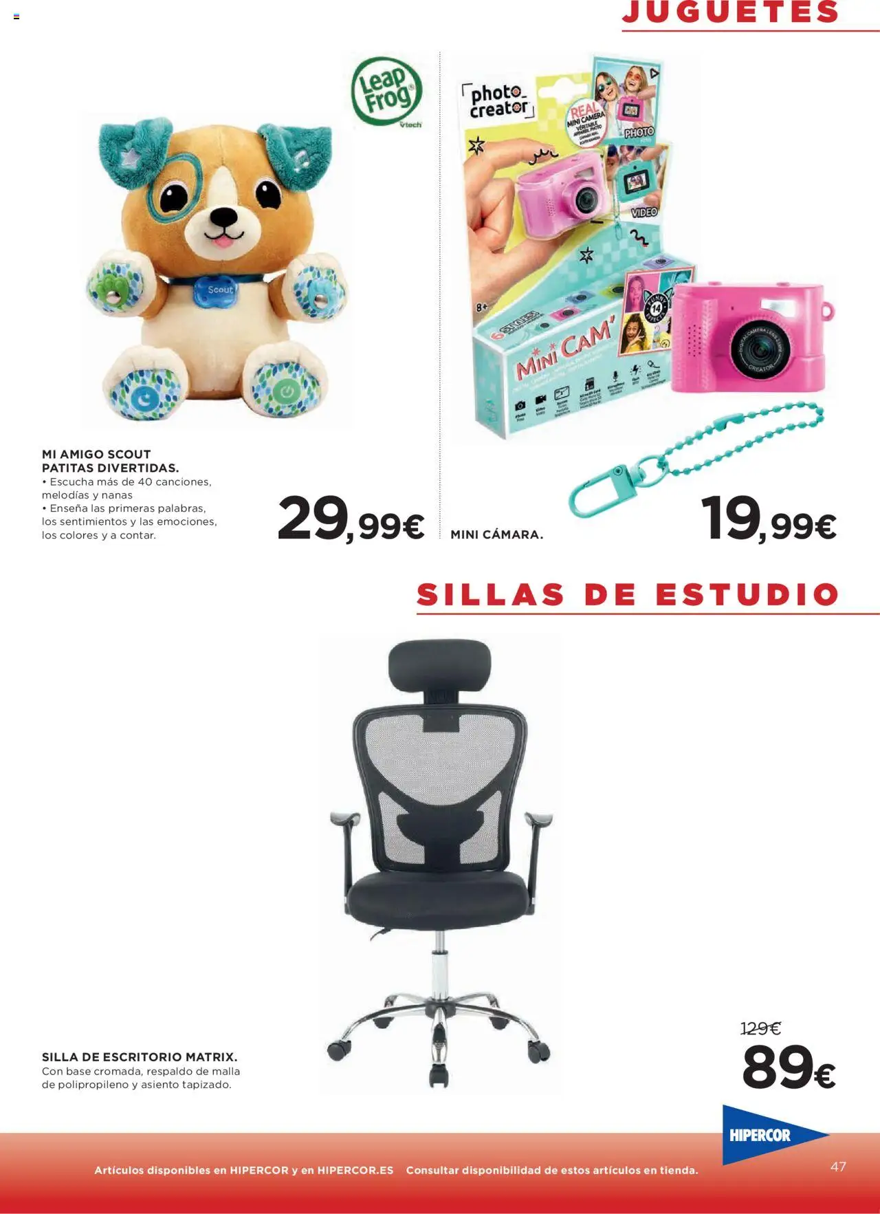 Hipercor catálogo │ válido desde el 31.07.2025 | Página: 52 | Productos: Juguetes, Video, Silla de escritorio, Silla