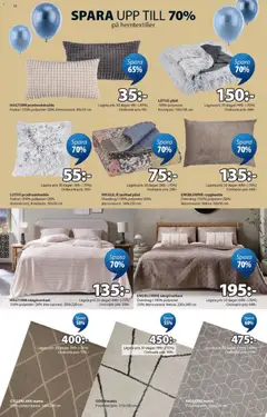 JYSK erbjudanden - Förhandsvisning av reklamblad från butik JYSK aktuell från 30.03.2026 | Sida: 16 | Produkter: Sängöverkast, Prydnadskudde, Pläd, Matta