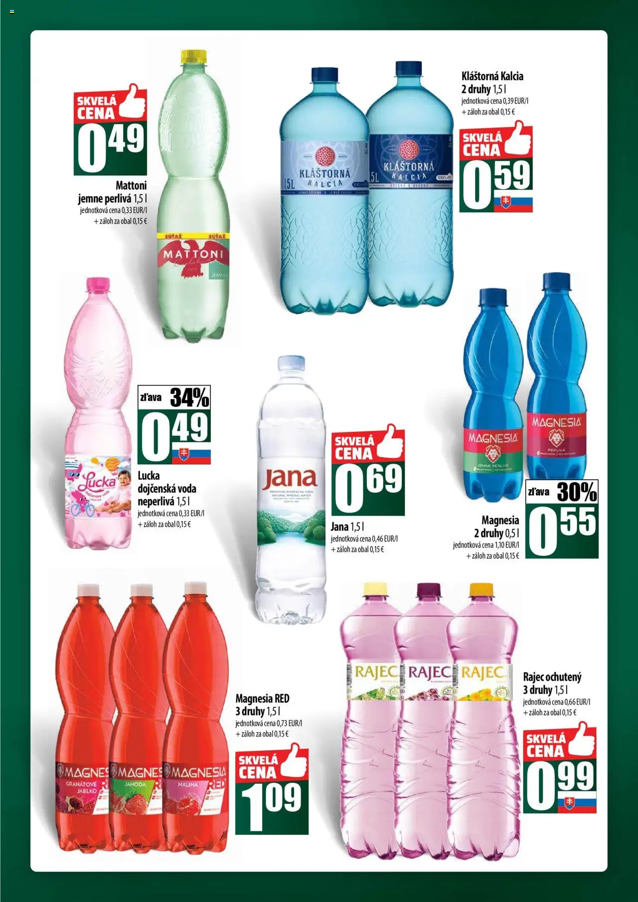 COOP Jednota široká ponuka │ platný od 31.07.2025 | Strana: 43 | Produkty: Rajec, Lucka, Mattoni, Voda