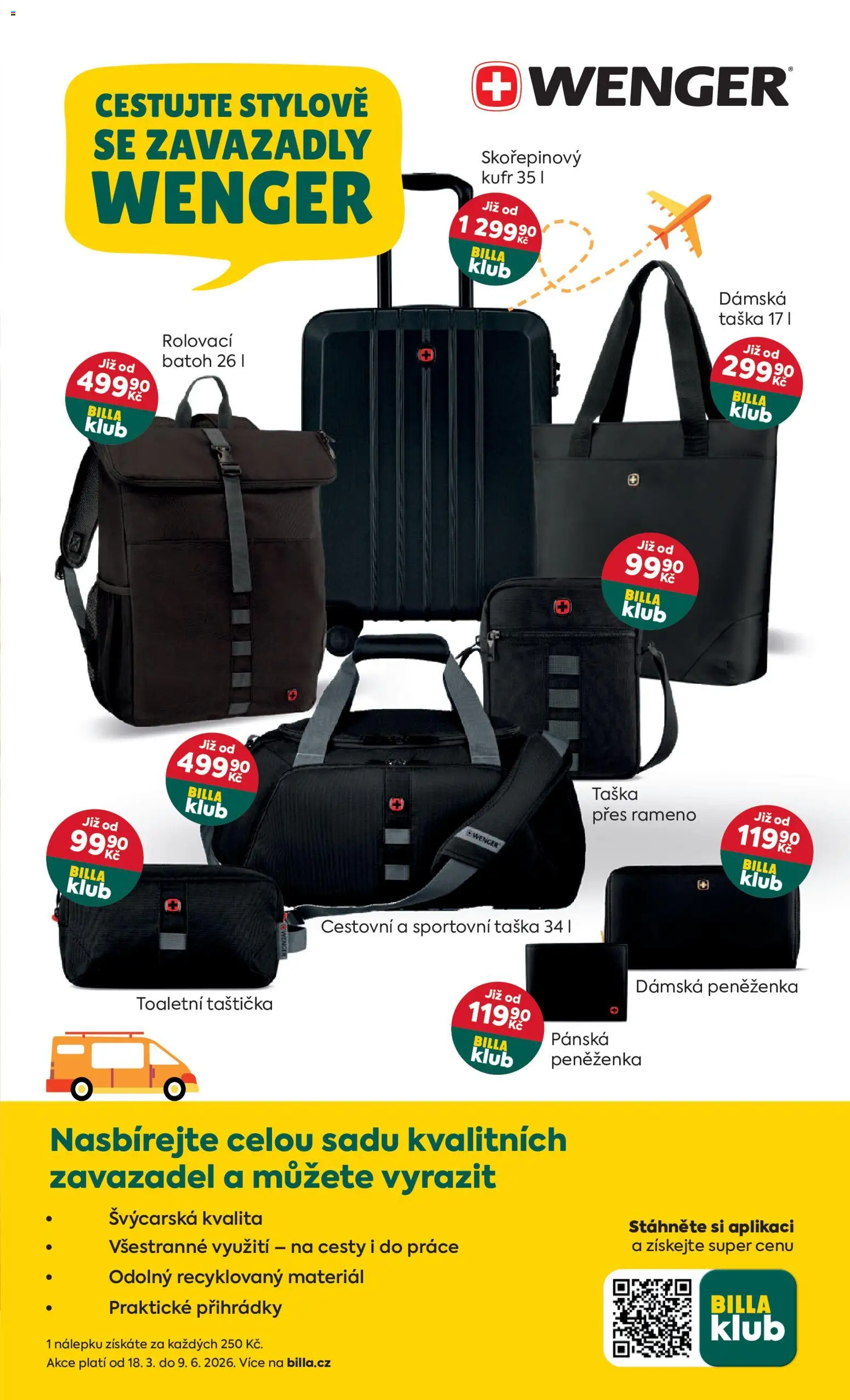 Billa Velký leták od 07.04.2026 | Strana: 19 | Produkty: Batoh, Peněženka, Kufr, Wenger