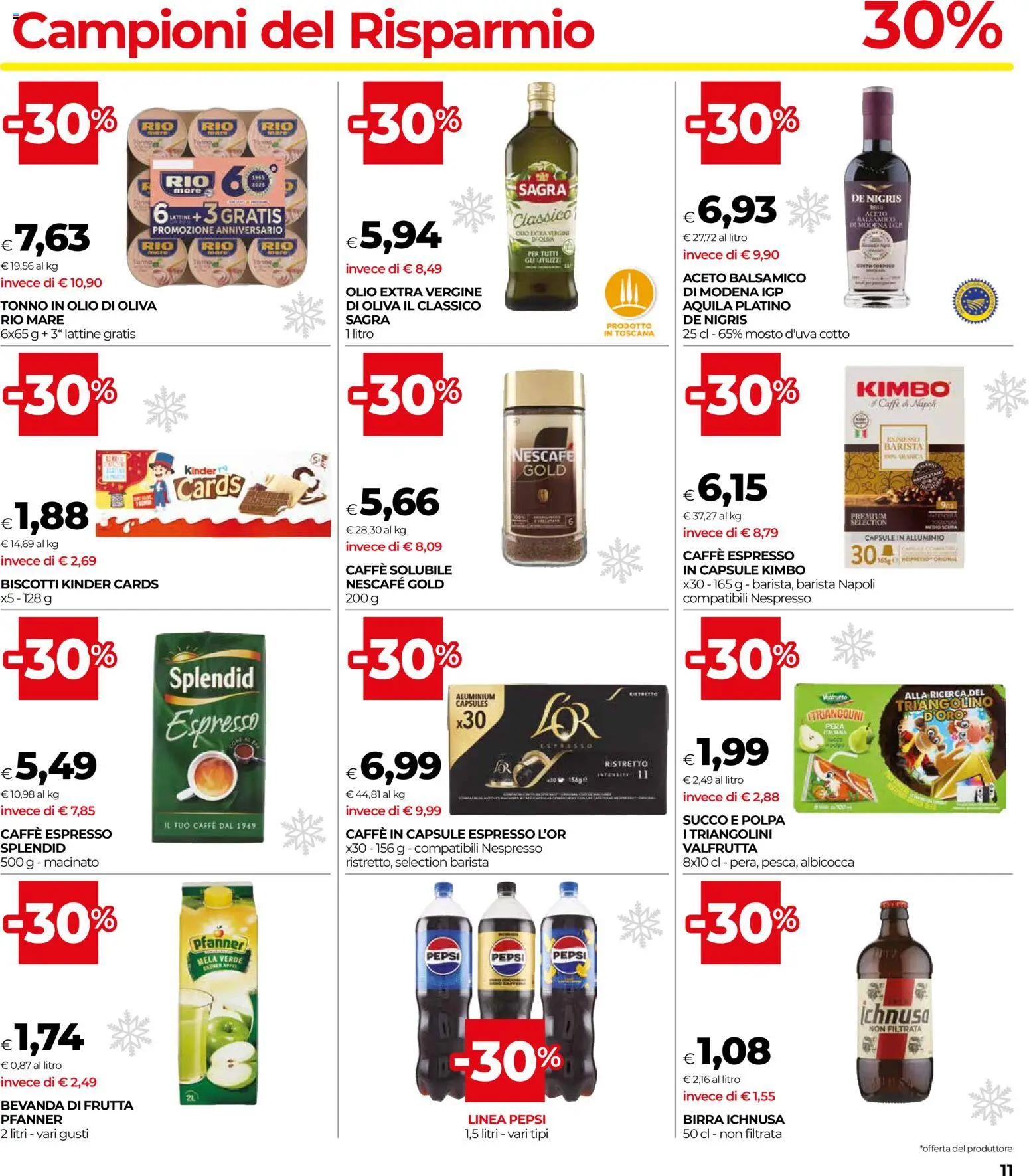 Volantino COOP del 27.12.2025 | Pagina: 11 | Prodotti: Biscotti, Olio, Aceto, Caffe in capsule