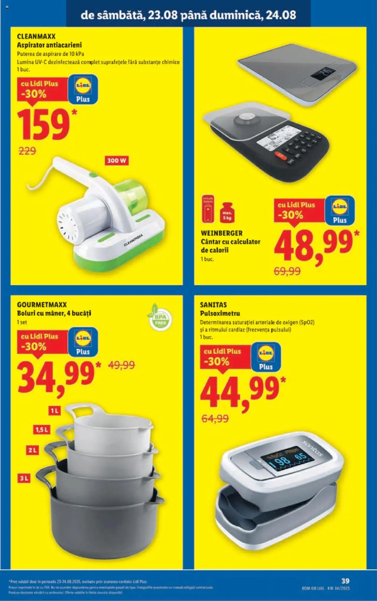 Catalog Lidl – valabil de la 18.08.2025 | Pagină: 39 | Produse: Calculator, Aspirator, Cântar, Rom