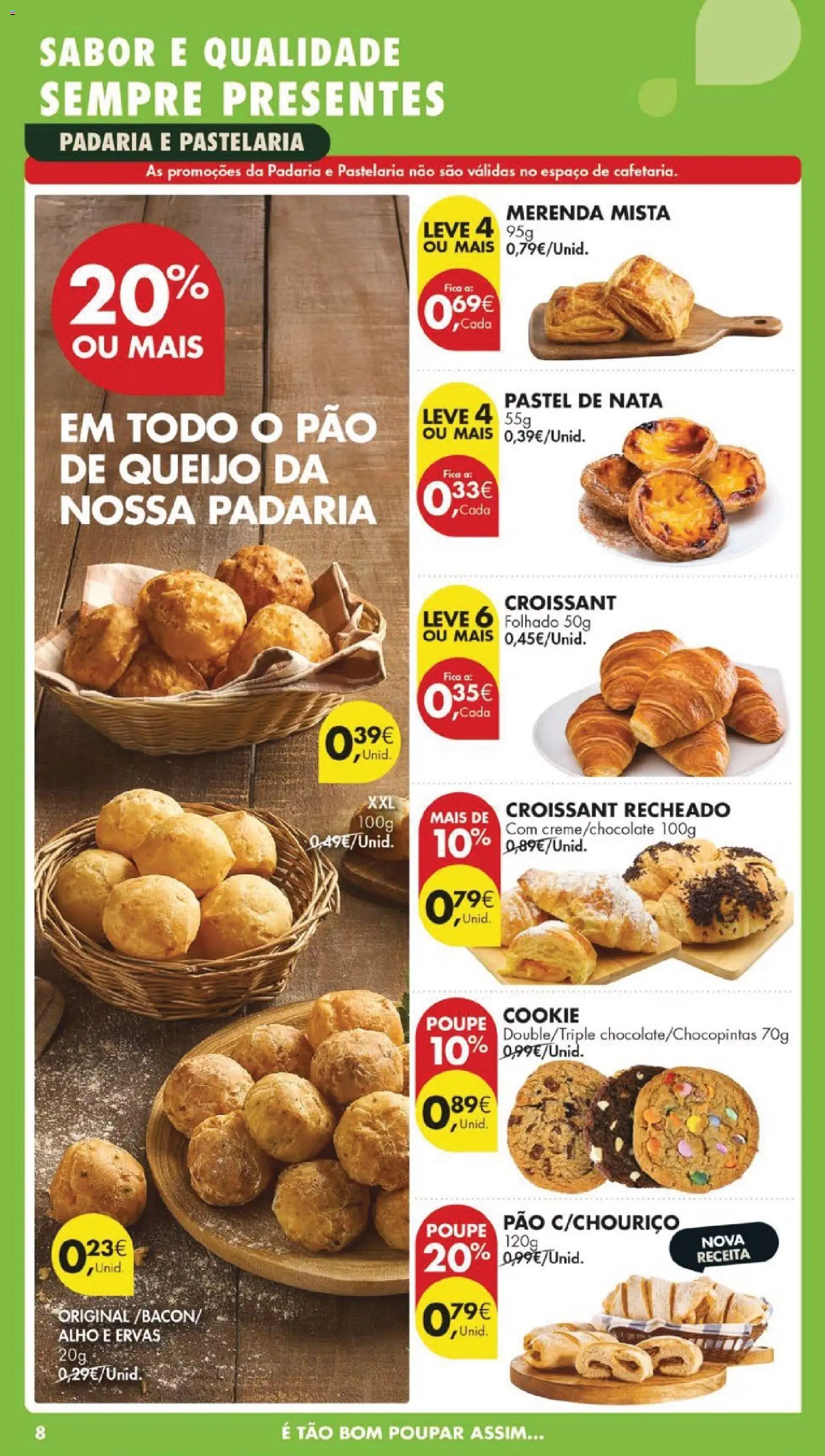 Pingo Doce folheto │ válido de 14.04.2026 | Página: 8 | Produtos: Bacon, Padaria, Queijo, Nata