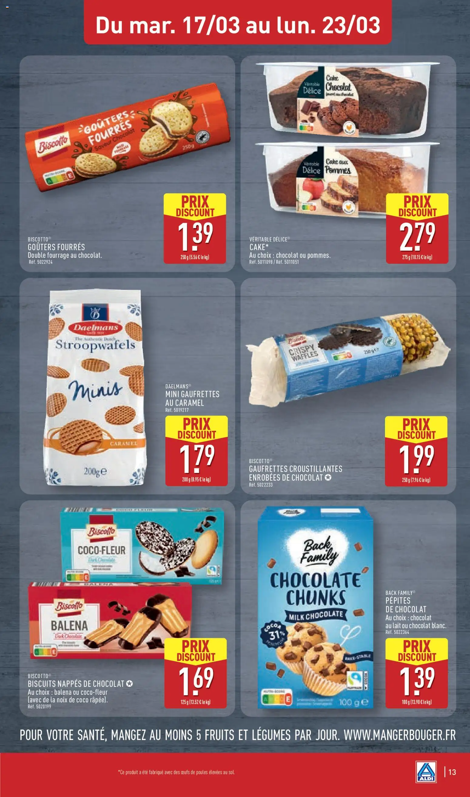 {H1} | Page: 15 | Produits: Pépites de chocolat, Œufs, Pommes, Noix