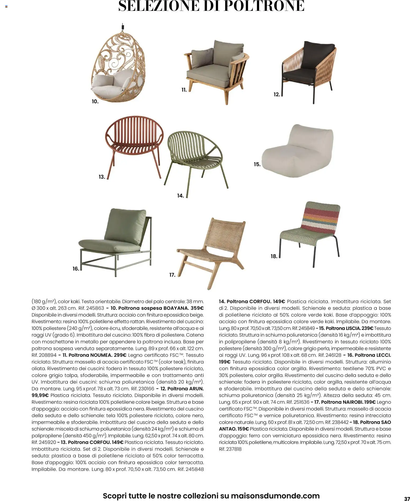 Volantino Maisons du Monde del 12.03.2026 | Pagina: 37 | Prodotti: Alluminio, Cuscino, Poltrona