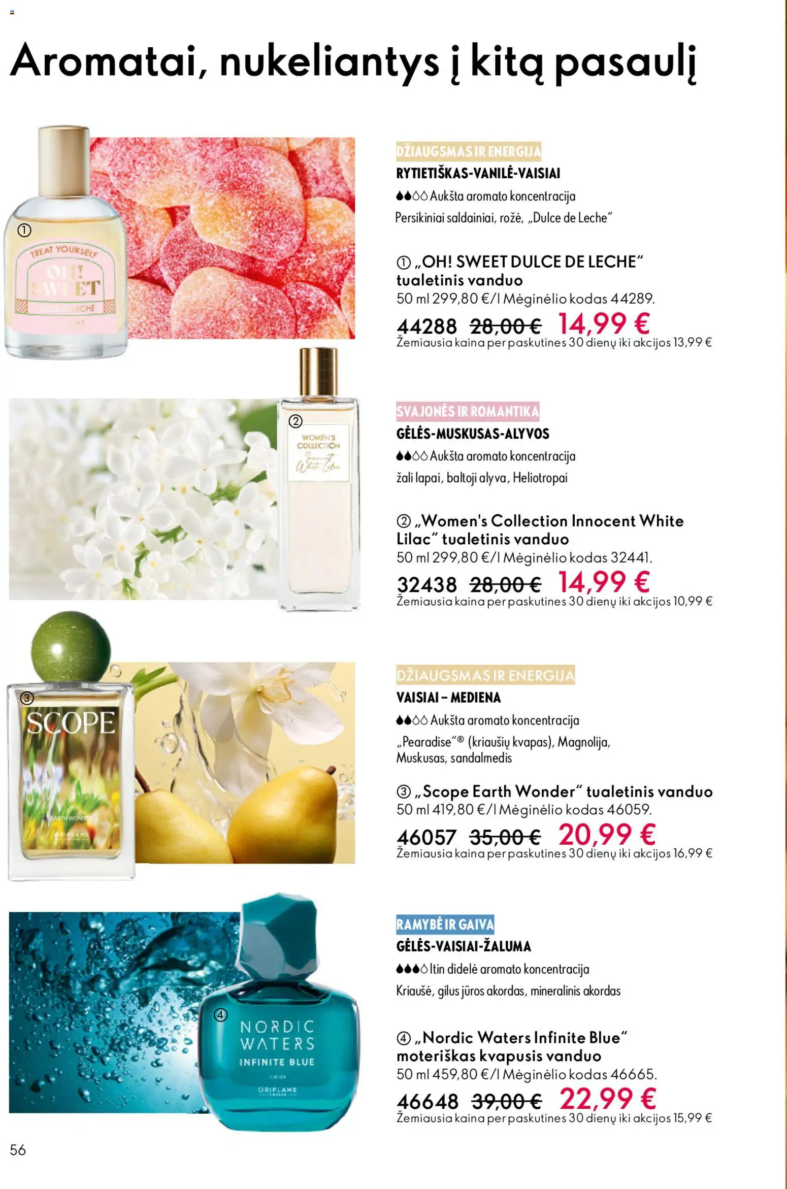 Oriflame akcijos nuo 19.11.2025 | Puslapis: 56 | Prekių: Kvapusis vanduo, Tualetinis vanduo