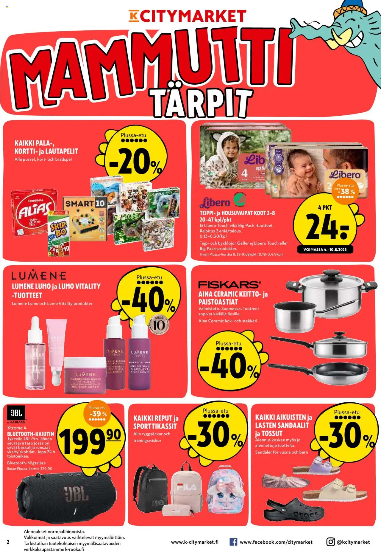  | Sivu: 2 | Tuotteet: Sandaalit, Tossut, Teippi, Lautapelit