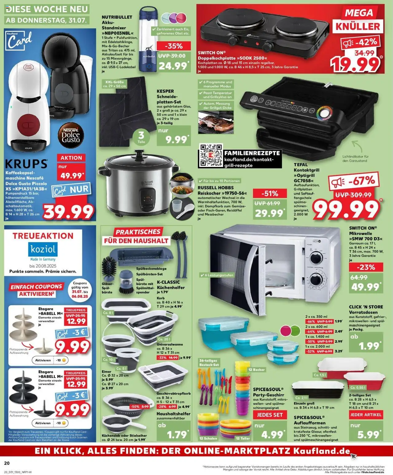 Kaufland prospekt Dorsten	 - gültig ab dem 03.08.2025 | Seite: 31 | Produkte: Grill, Nescafe, Bürste, Gemüse