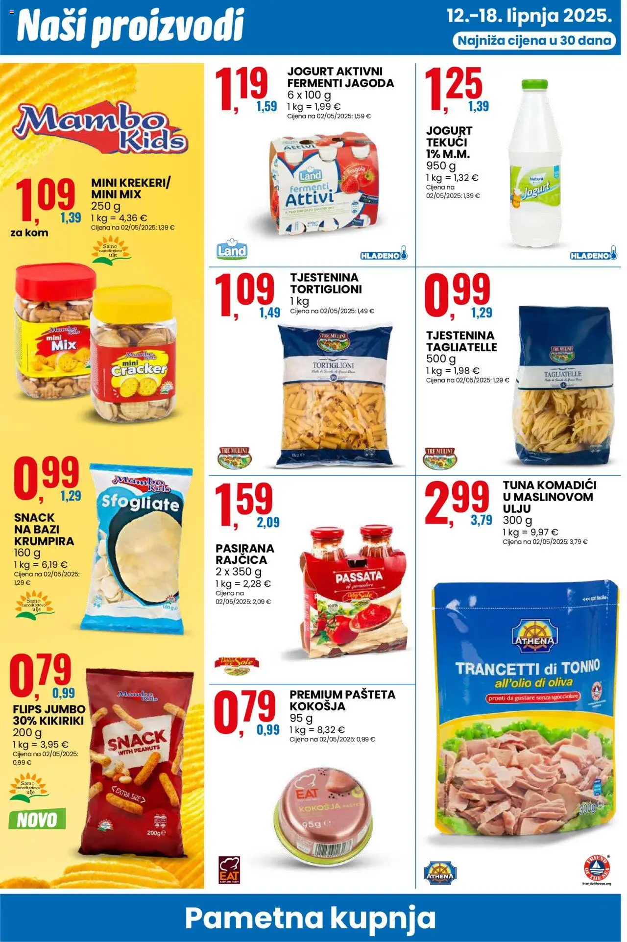 Eurospin katalog | vrijedi od 12.06.2025 | Stranica: 4 | Proizvodi: Flips, Ulje, Tjestenina, Kikiriki
