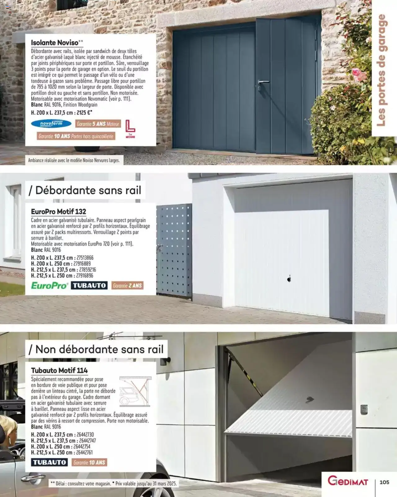  | Page: 105 | Produits: Tondeuse à gazon, Laque, Portes, Cadre