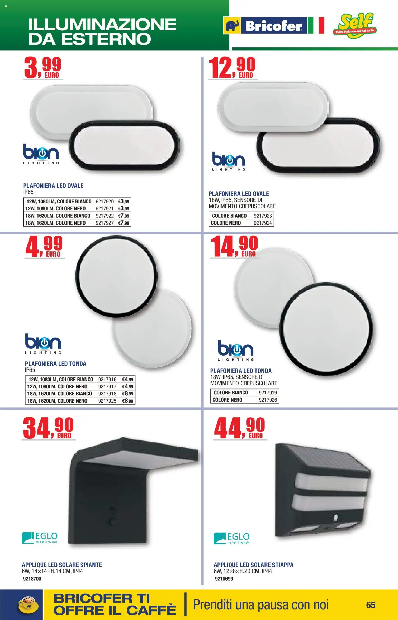 Volantino Bricofer del 14.04.2026 | Pagina: 65 | Prodotti: Caffè, Tè